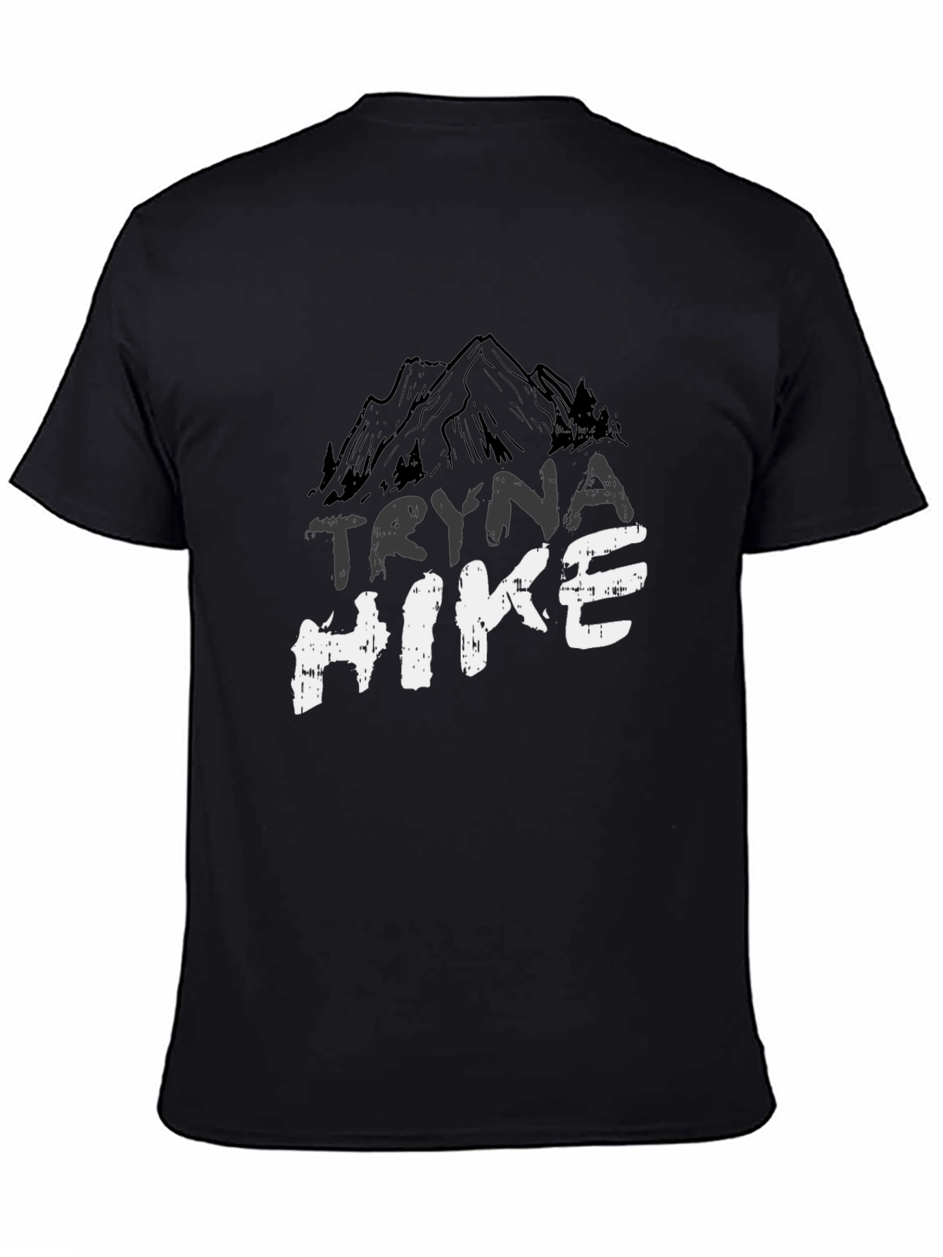 Tryna Hike Black Graphic Tee