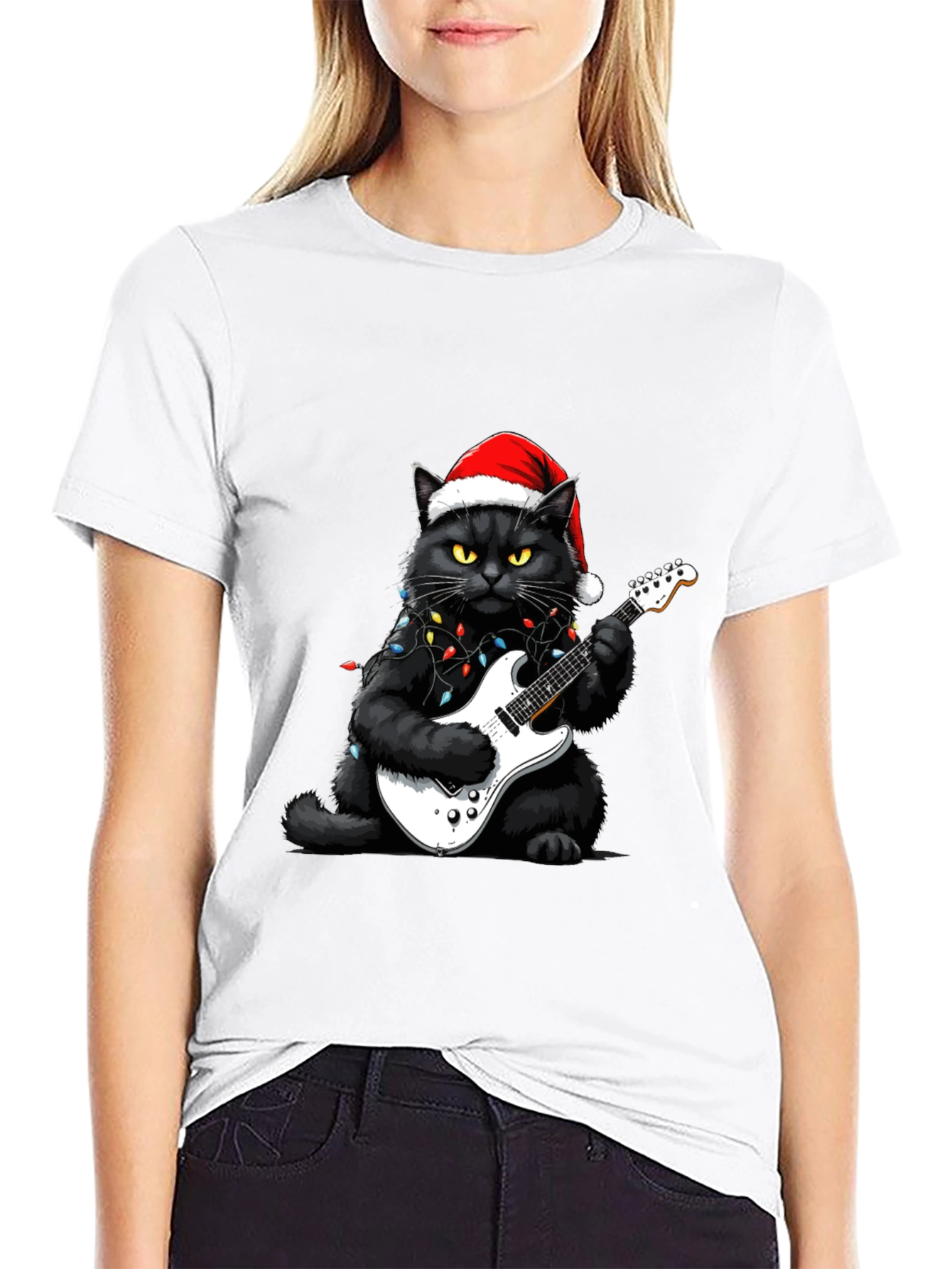 Rockin Christmas Cat T-Shirt