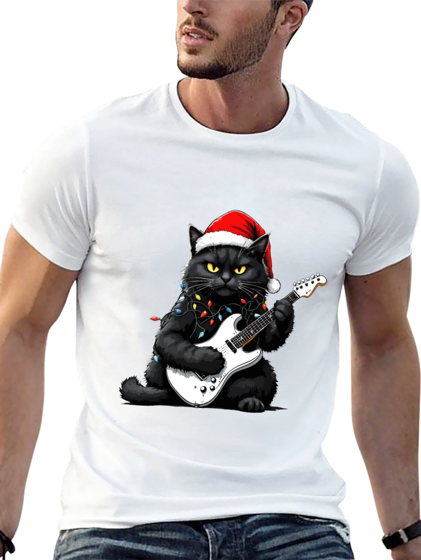 Rockin Christmas Cat T-Shirt
