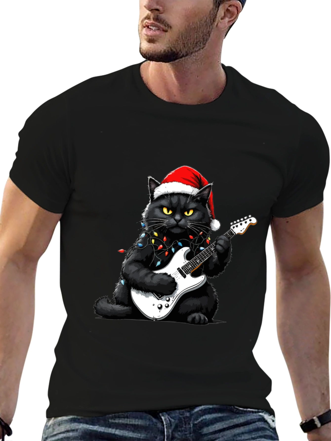 Rockin Christmas Cat T-Shirt