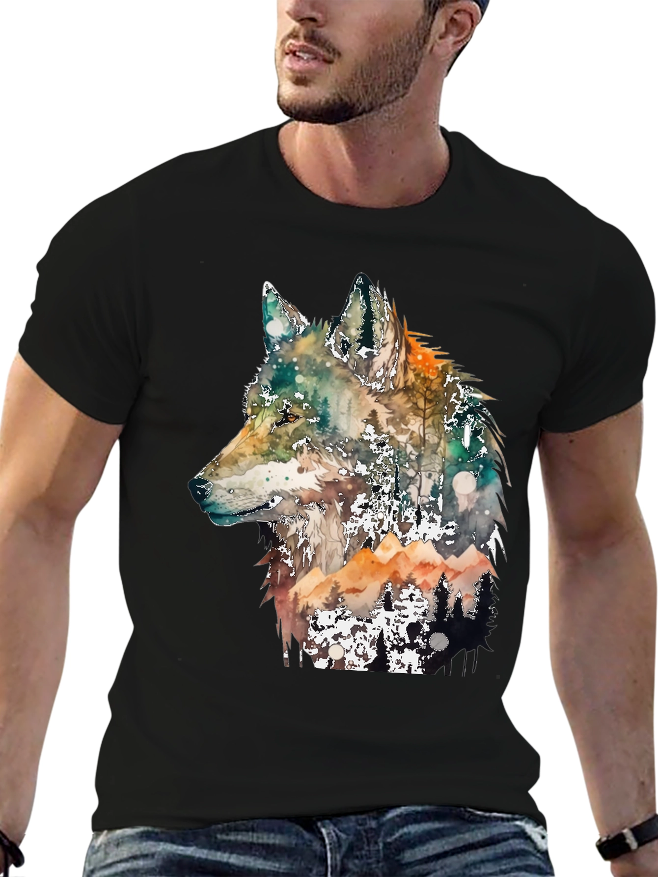 Wolf Forest Graphic Tee - Nature Inspired Design