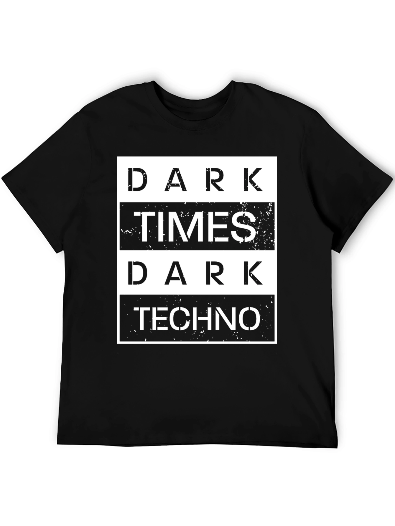 Dark Times Dark Techno Graphic T-Shirt