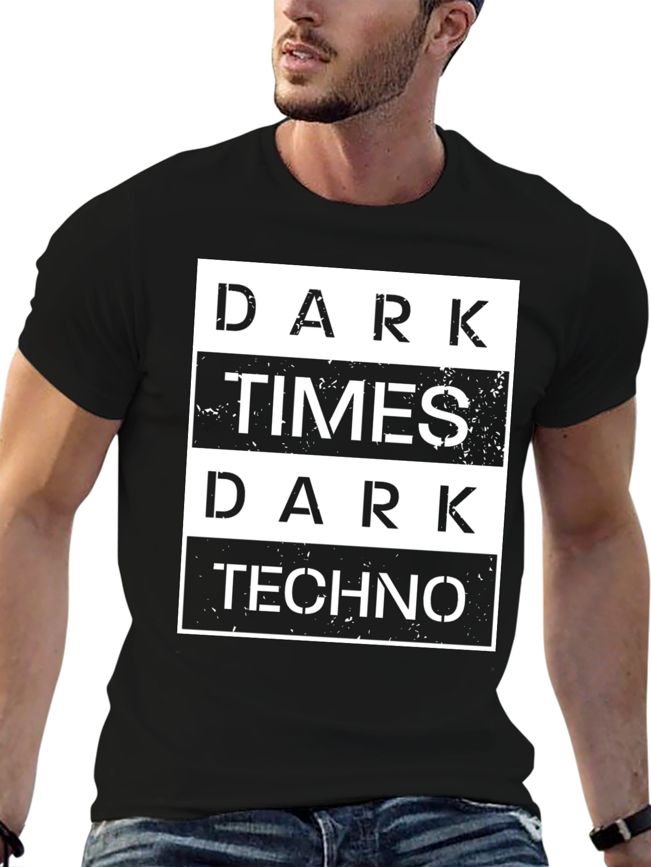 Dark Times Dark Techno Graphic T-Shirt