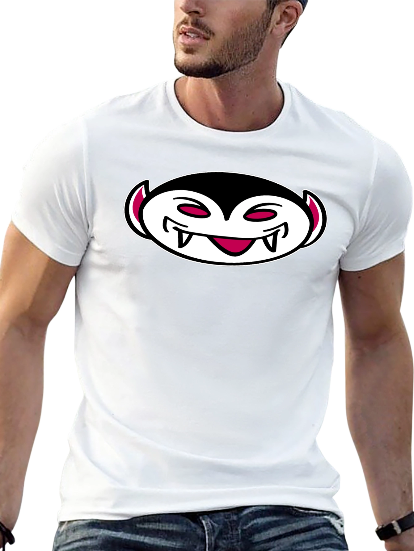 Cartoon Vampire Graphic T-Shirt - Halloween Style