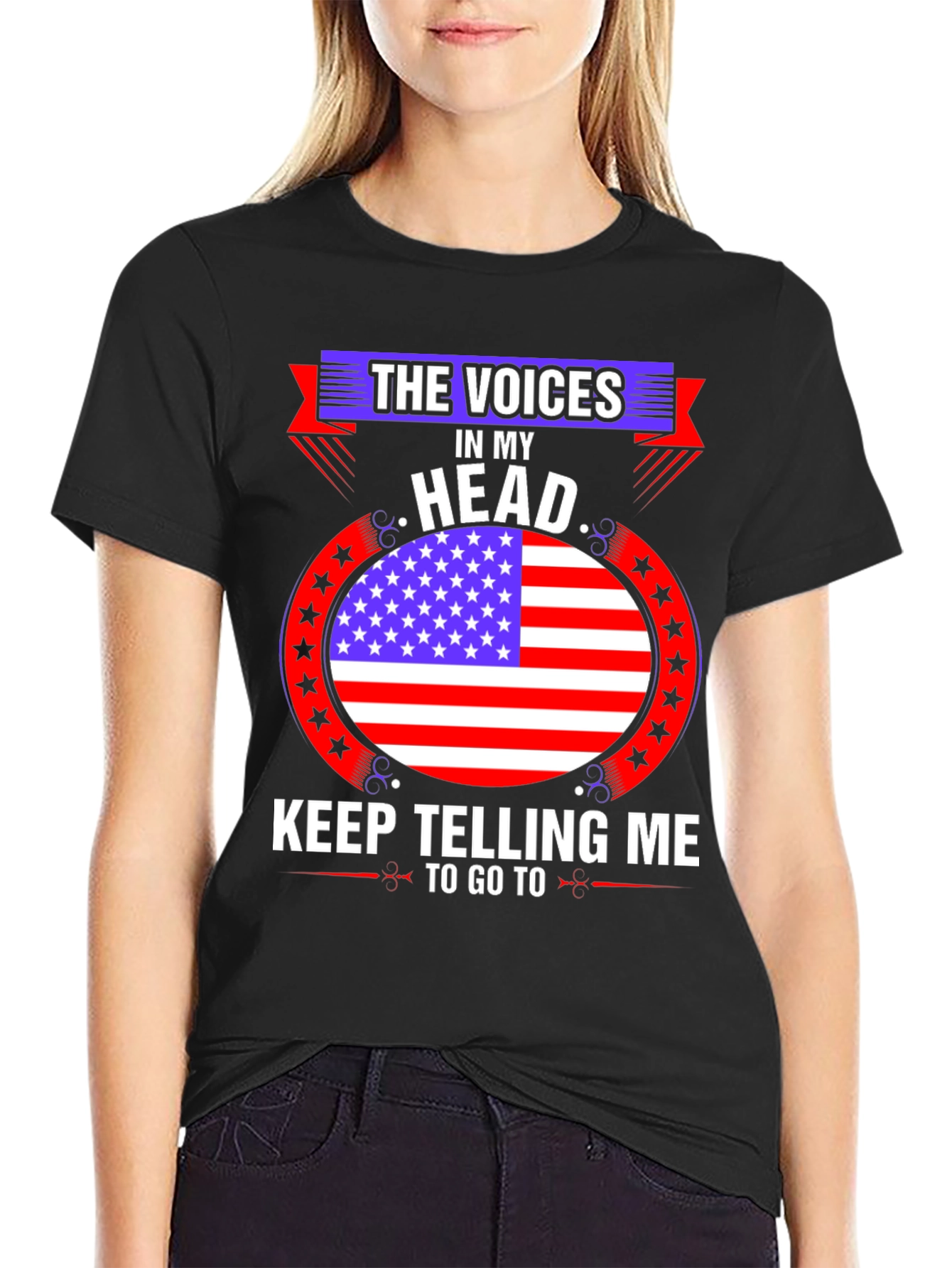 Voices in My Head American Flag Graphic Tee