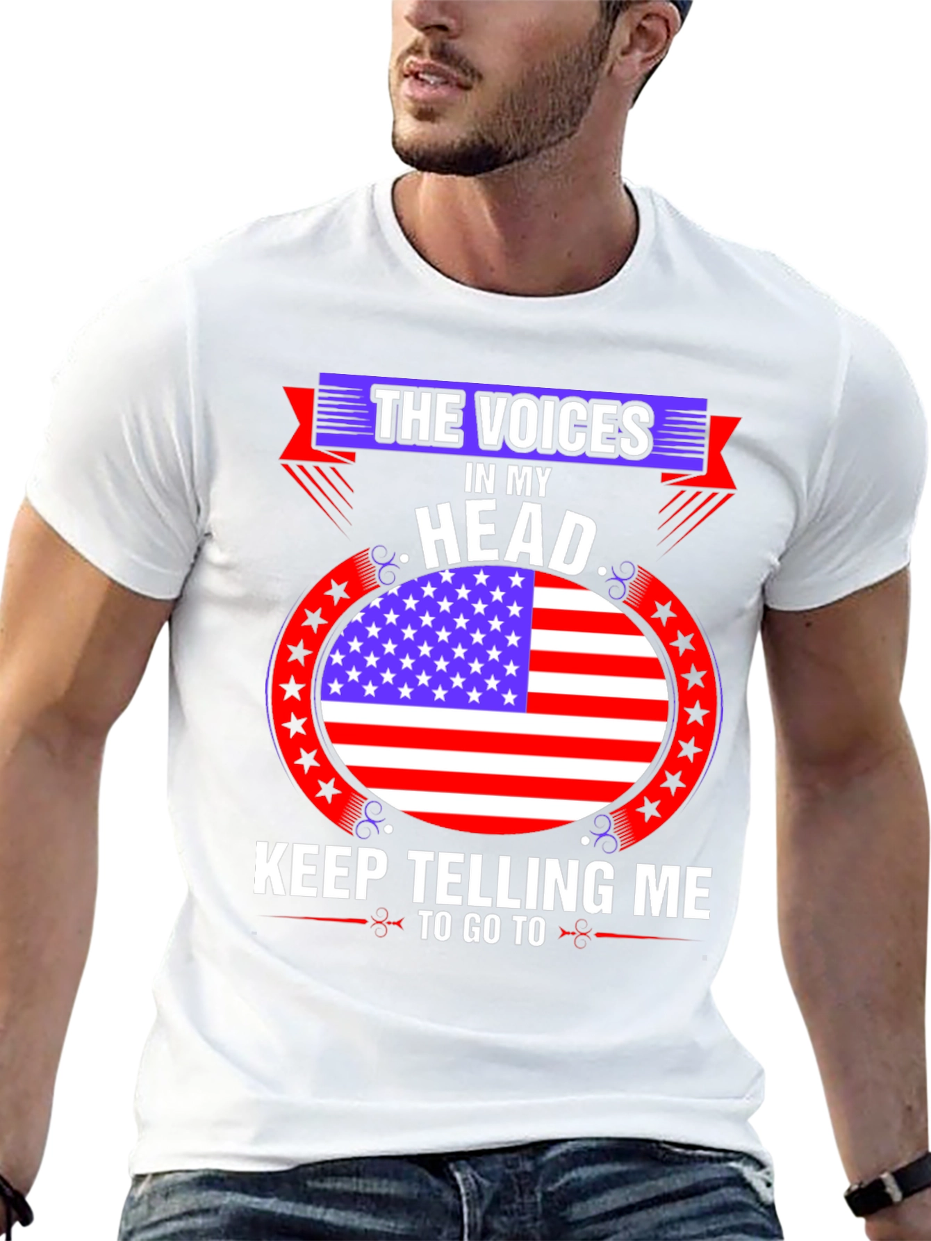 Voices in My Head American Flag Graphic Tee