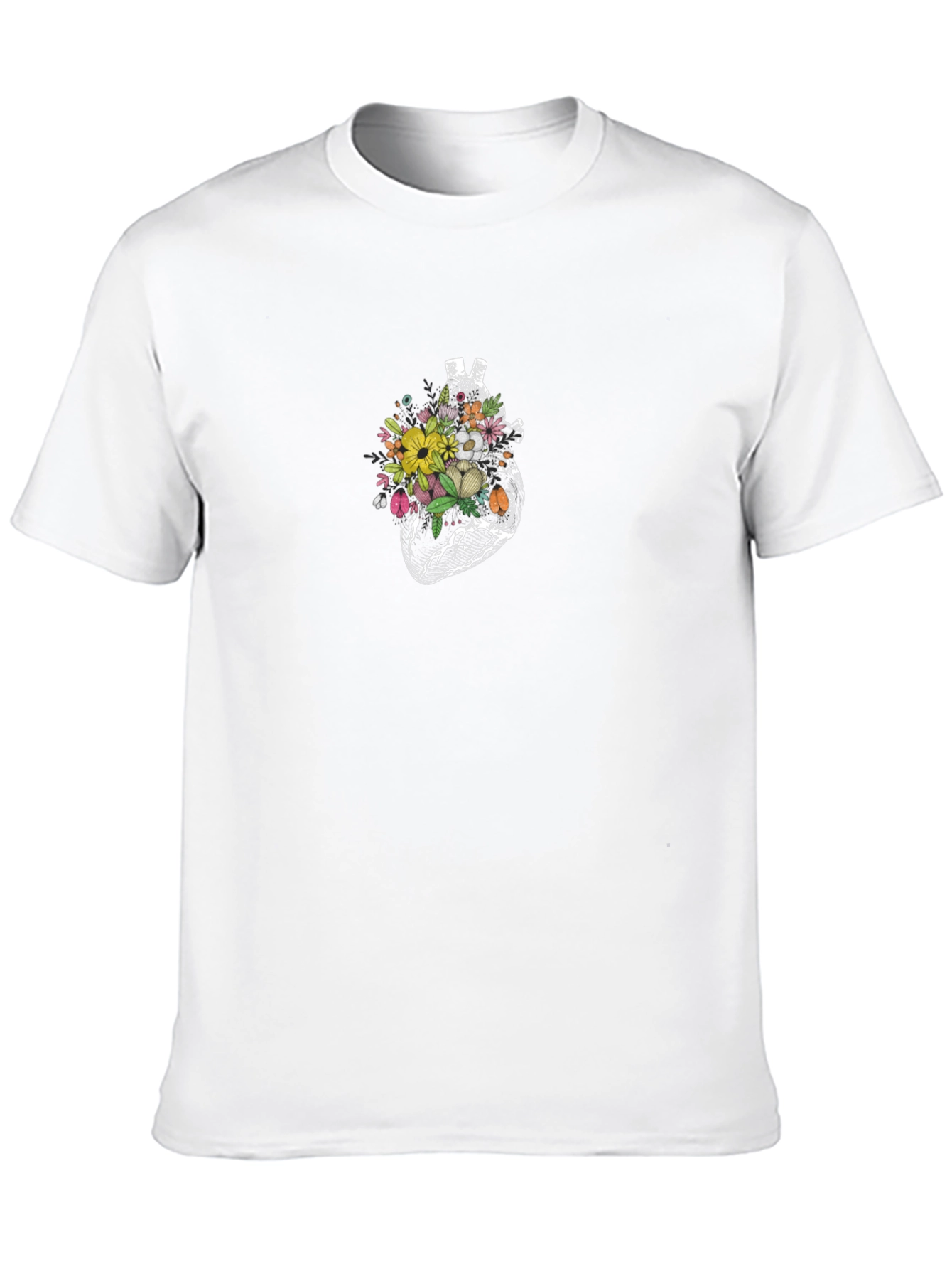 Floral Heart Graphic Tee - Black
