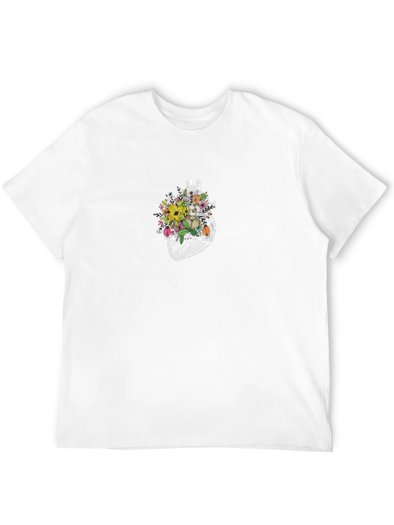 Floral Heart Graphic Tee - Black