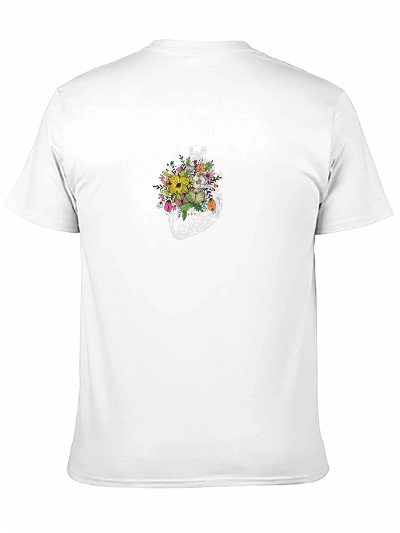 Floral Heart Graphic Tee - Black