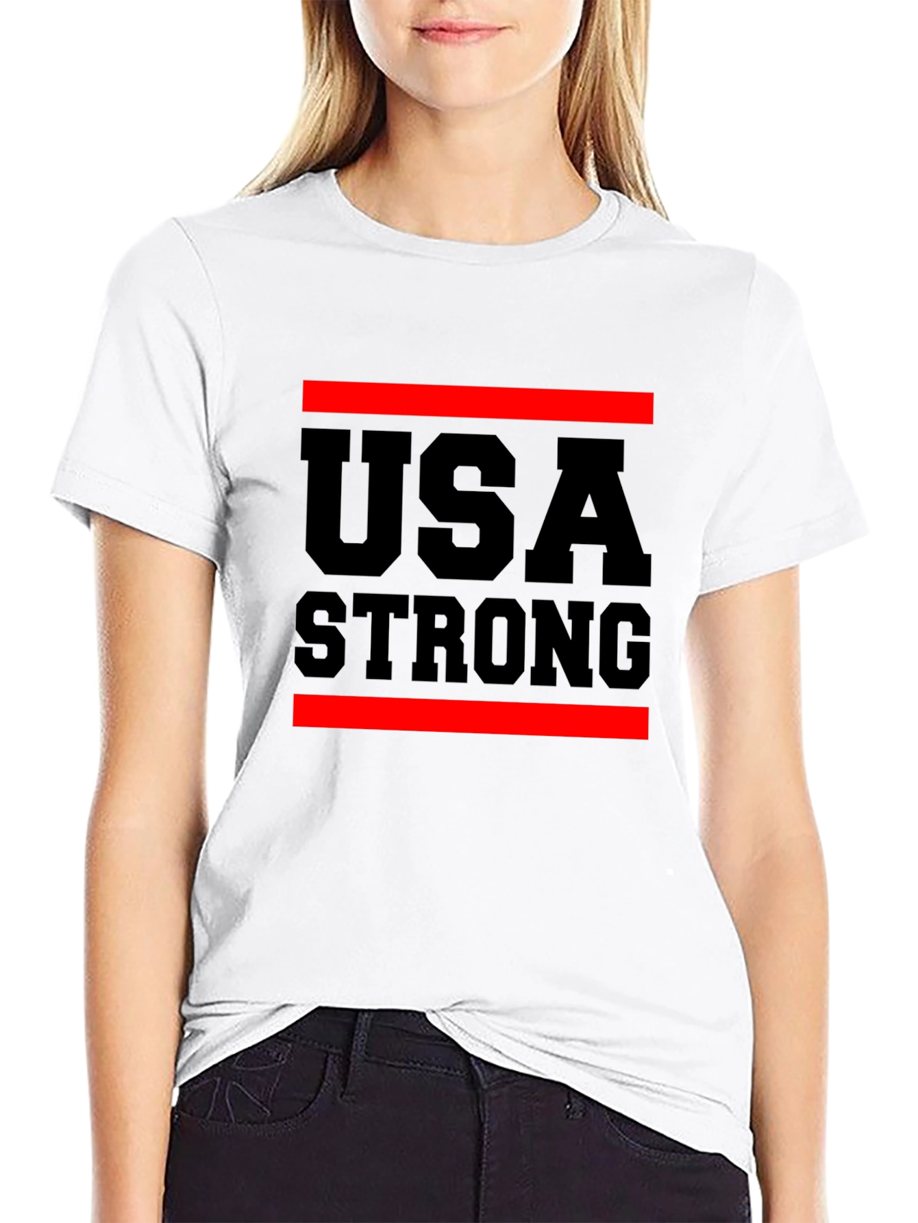 USA Strong Graphic T-Shirt Patriotic Design