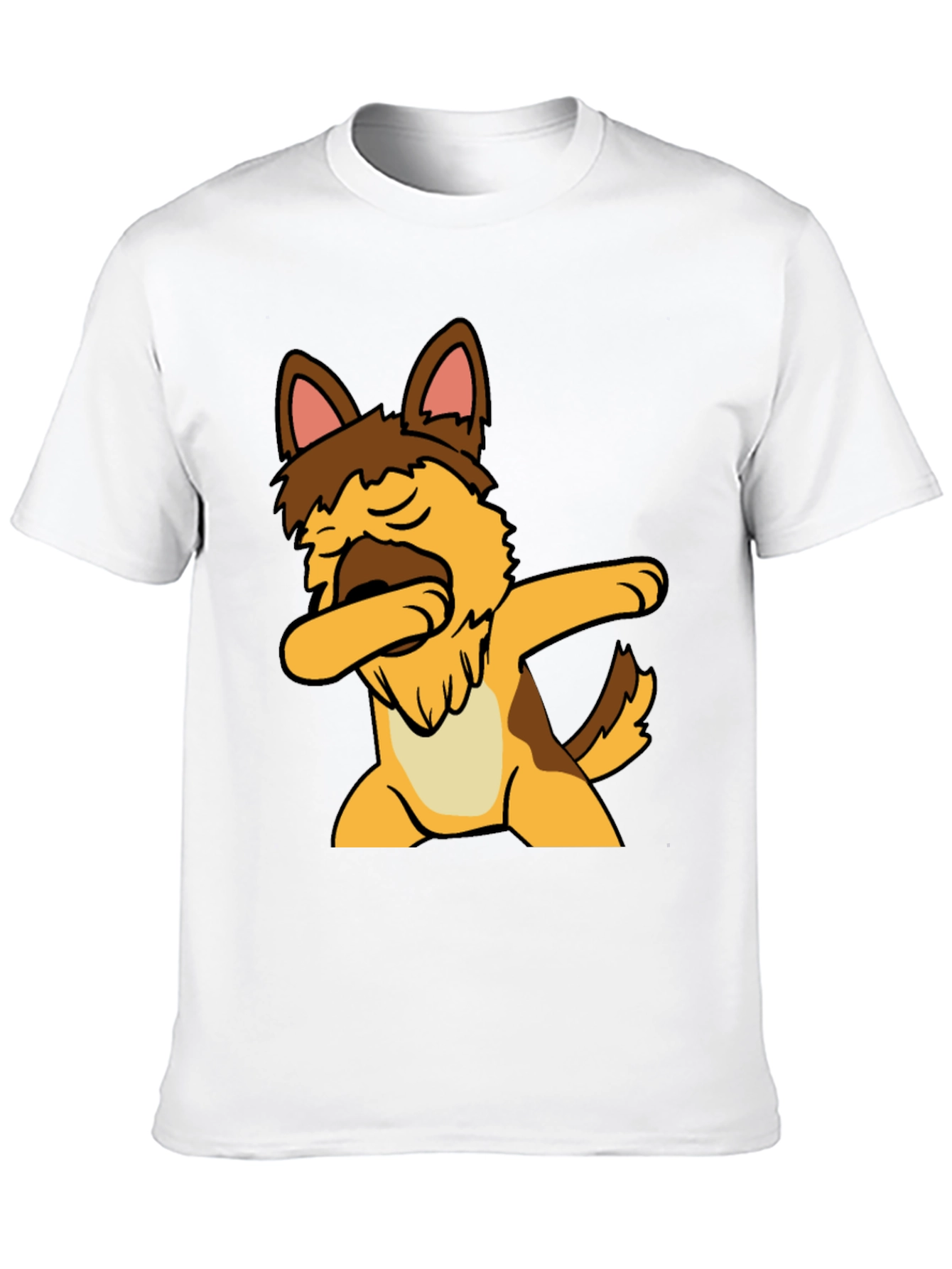 Dabbing Dog Graphic Tee - Black Cotton T-Shirt