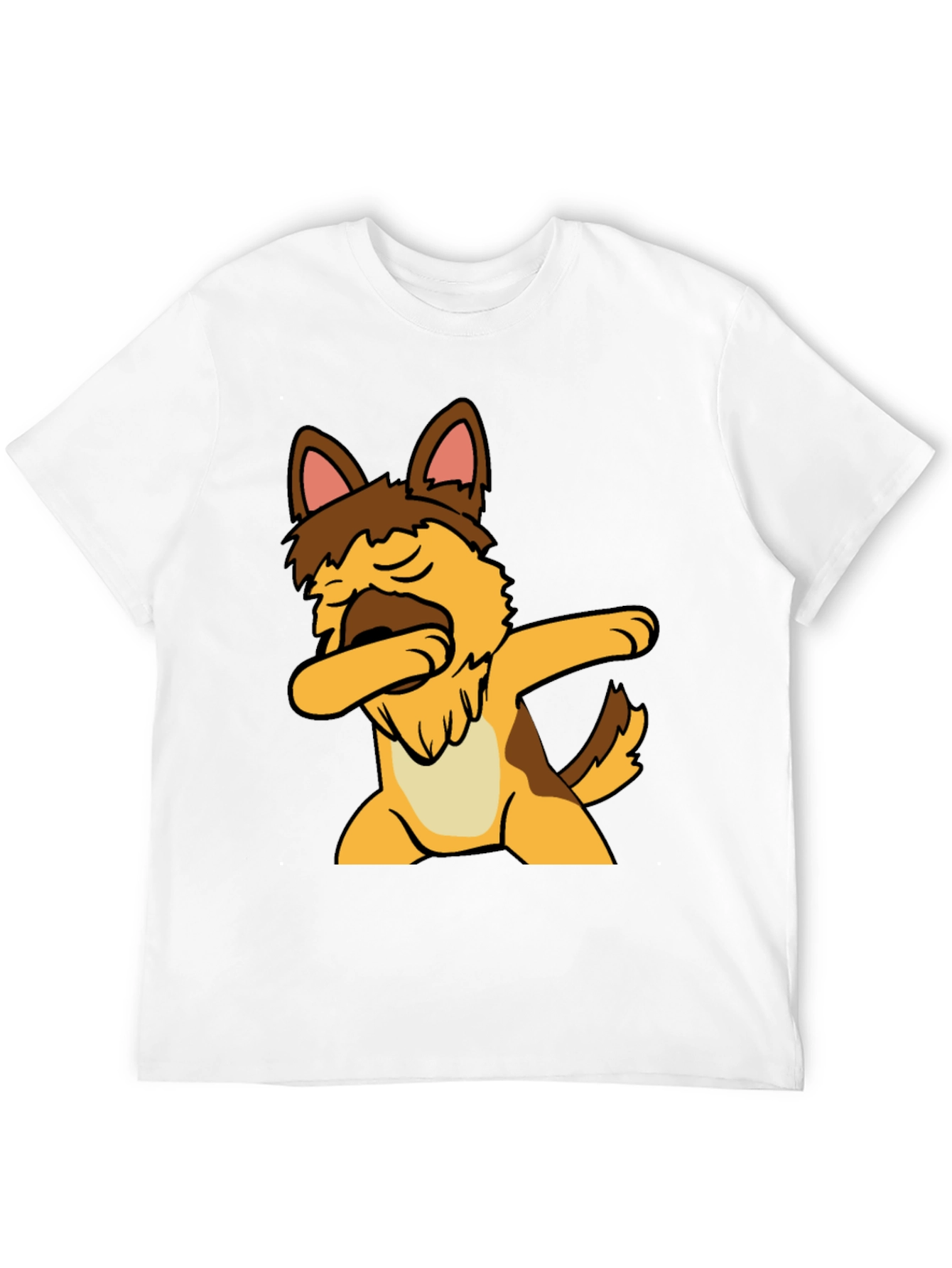 Dabbing Dog Graphic Tee - Black Cotton T-Shirt