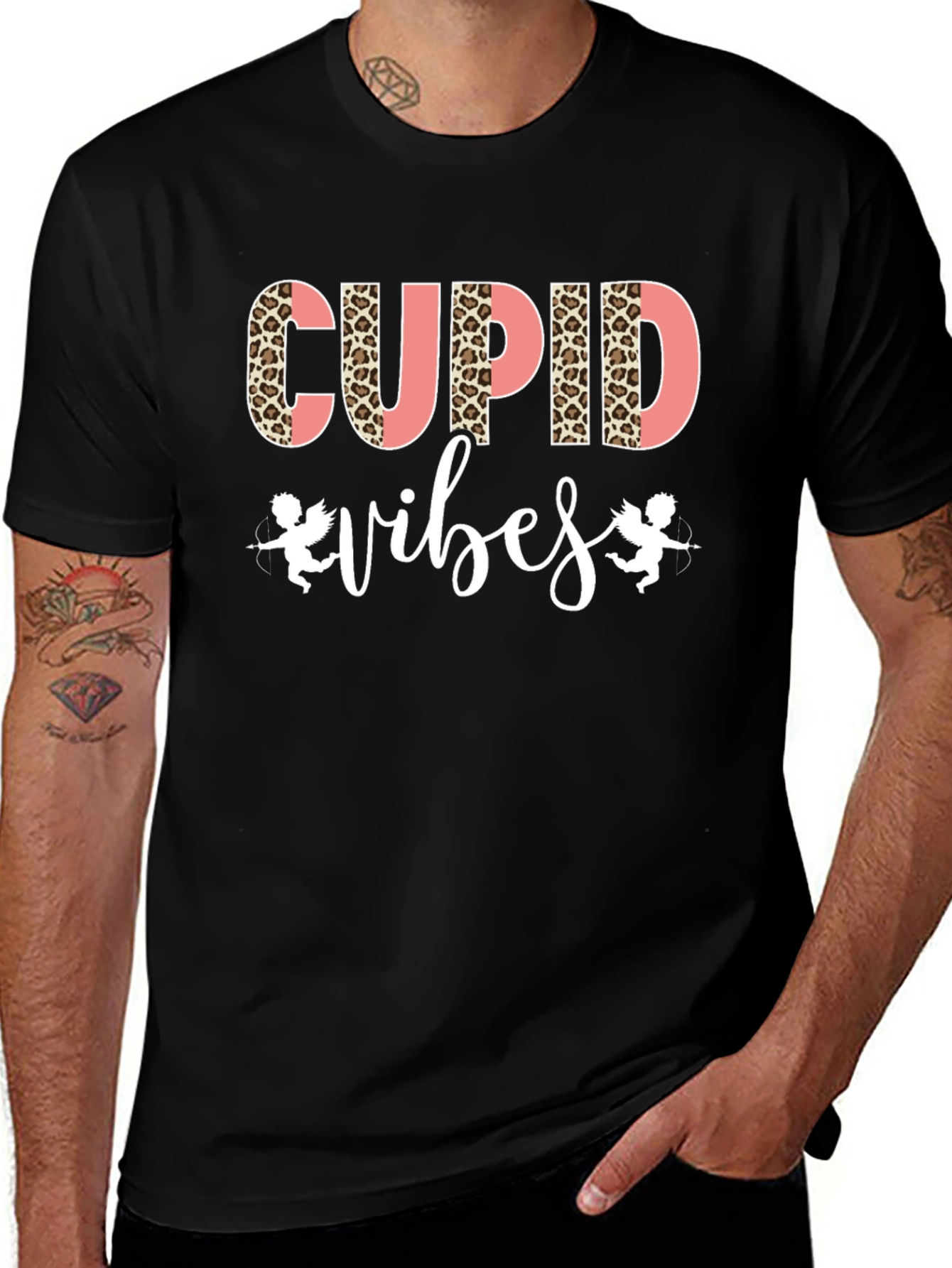 Cupid Vibes Black Graphic Tee
