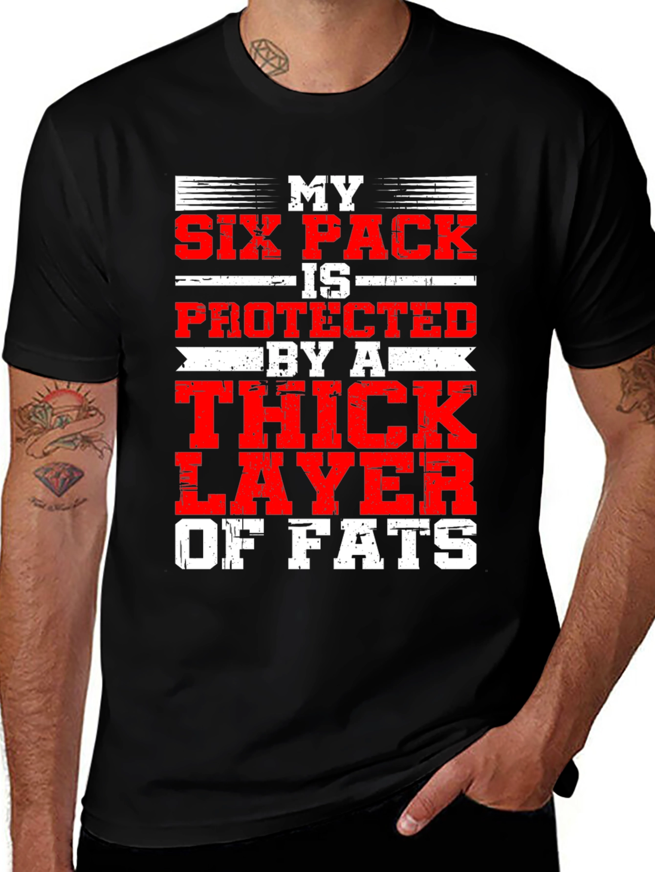 My Six Pack is Protected Funny Graphic T-Shirt