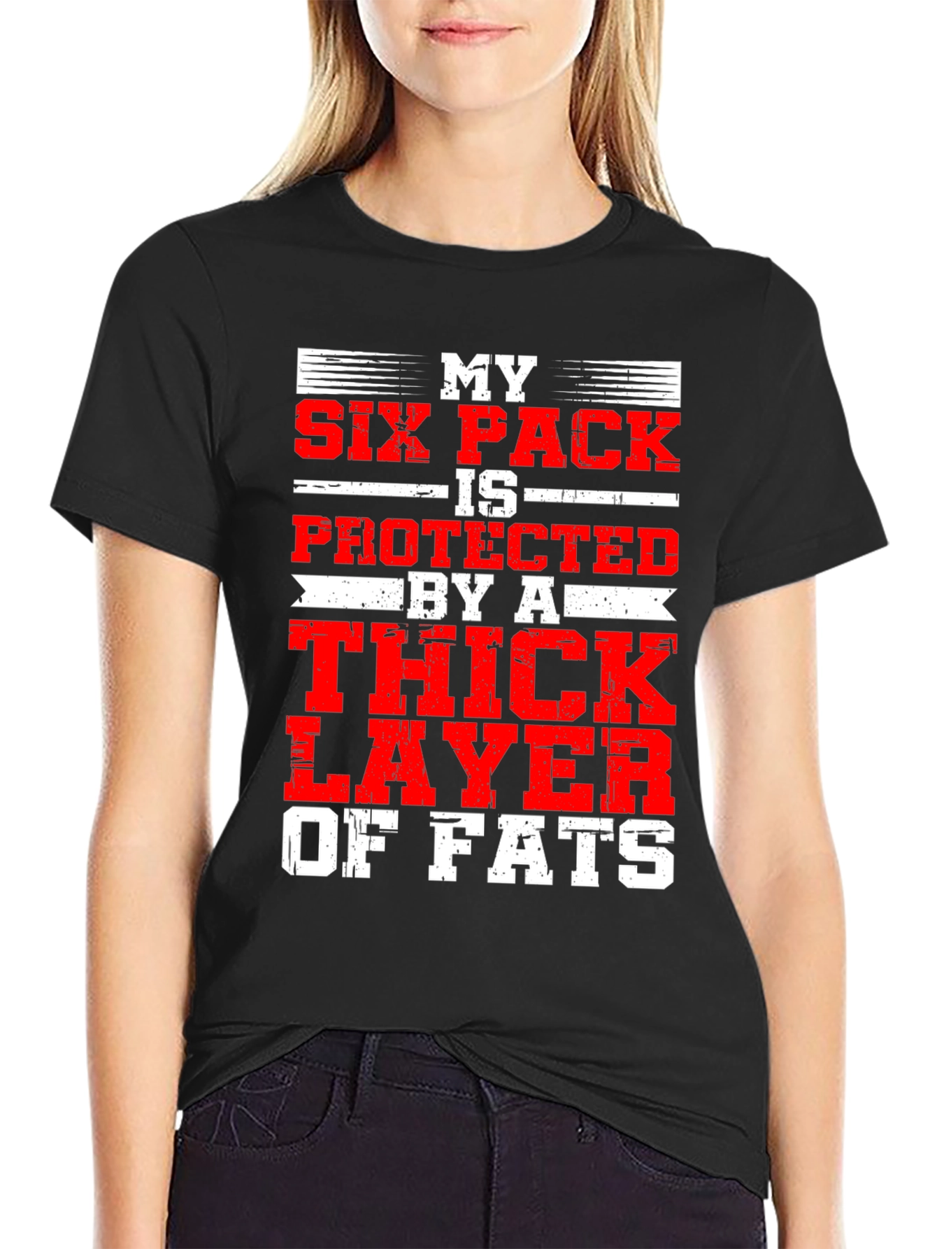 My Six Pack is Protected Funny Graphic T-Shirt
