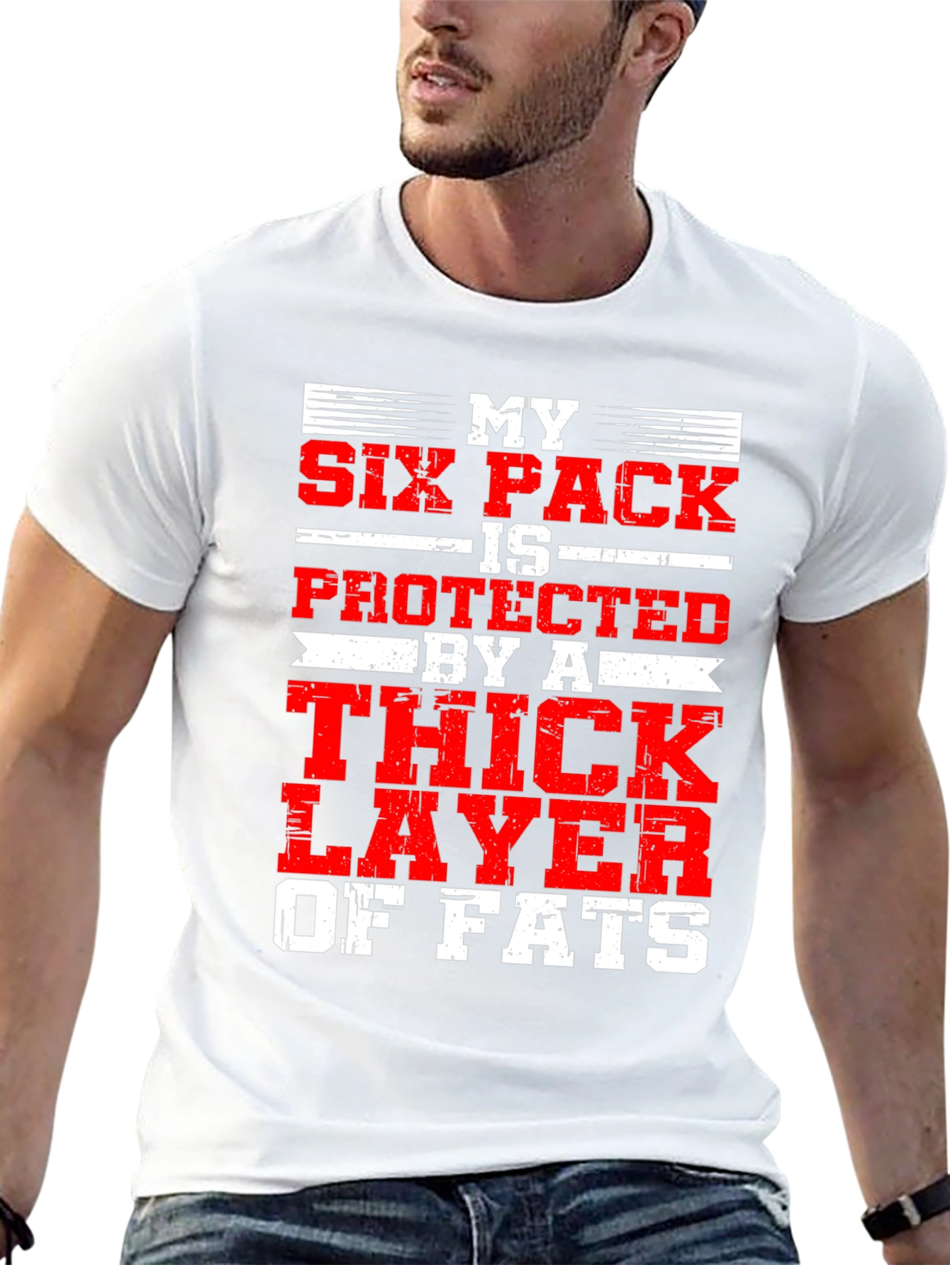My Six Pack is Protected Funny Graphic T-Shirt