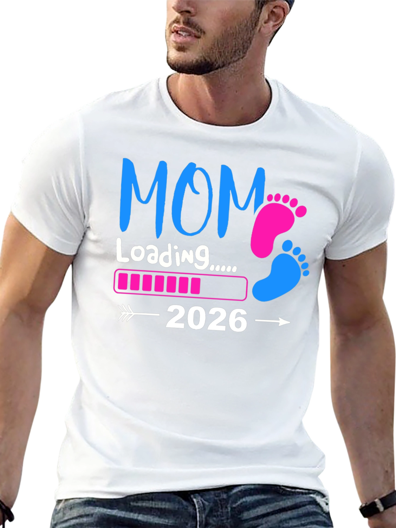 Mom Loading 2026 T-Shirt Pregnancy Announcement Tee