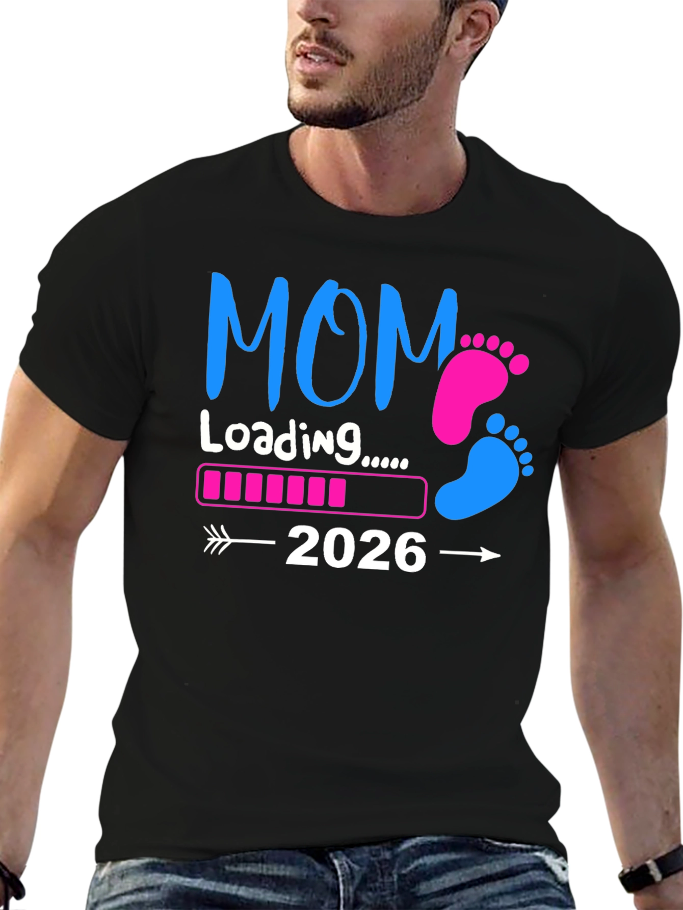 Mom Loading 2026 T-Shirt Pregnancy Announcement Tee