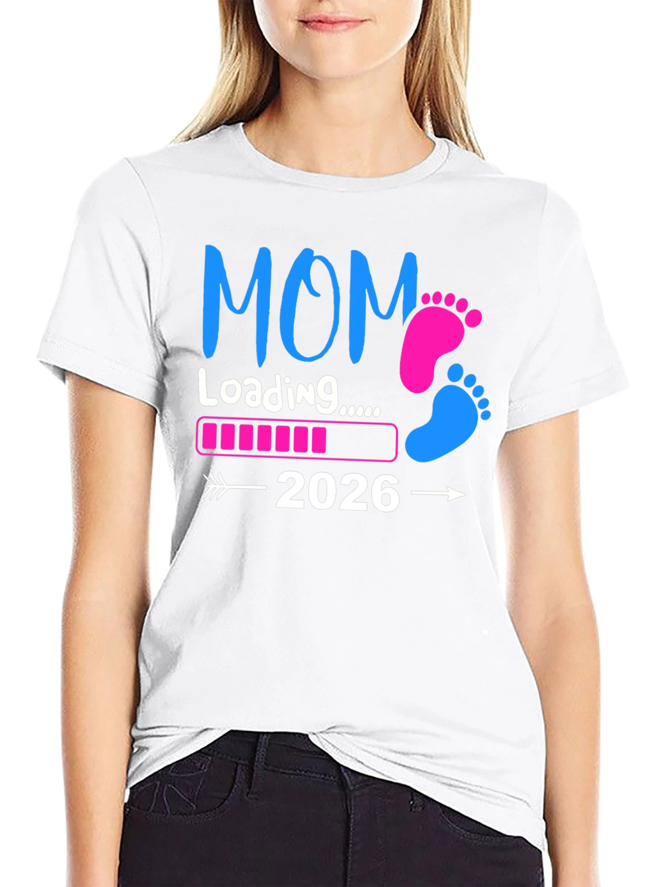Mom Loading 2026 T-Shirt Pregnancy Announcement Tee