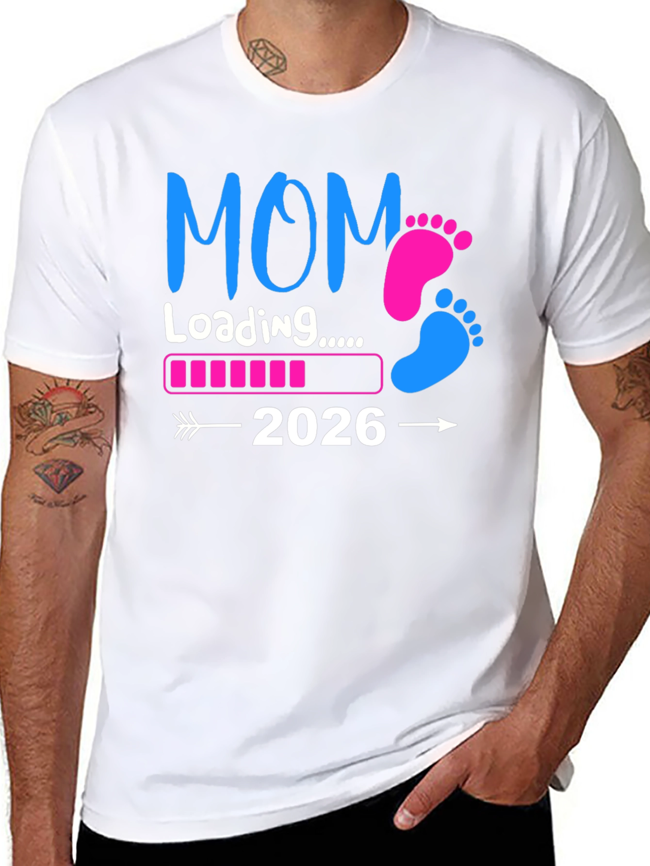 Mom Loading 2026 T-Shirt Pregnancy Announcement Tee