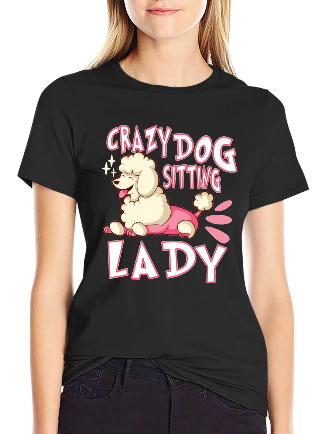 Crazy Dog Lady T-Shirt Cute Poodle Graphic Tee