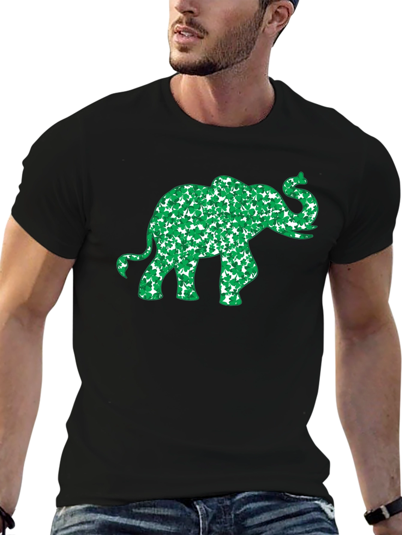 St. Patricks Day Elephant Clover T-Shirt