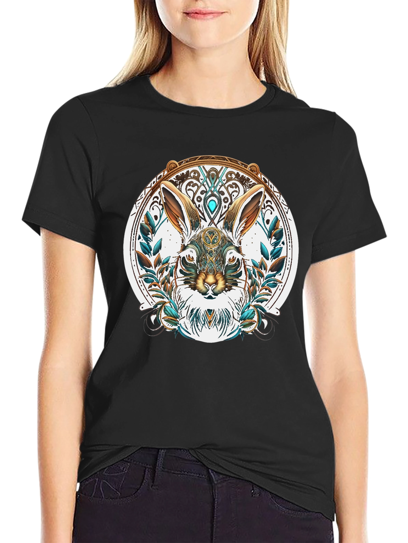 Ornate Rabbit Graphic T-Shirt - Unique Design