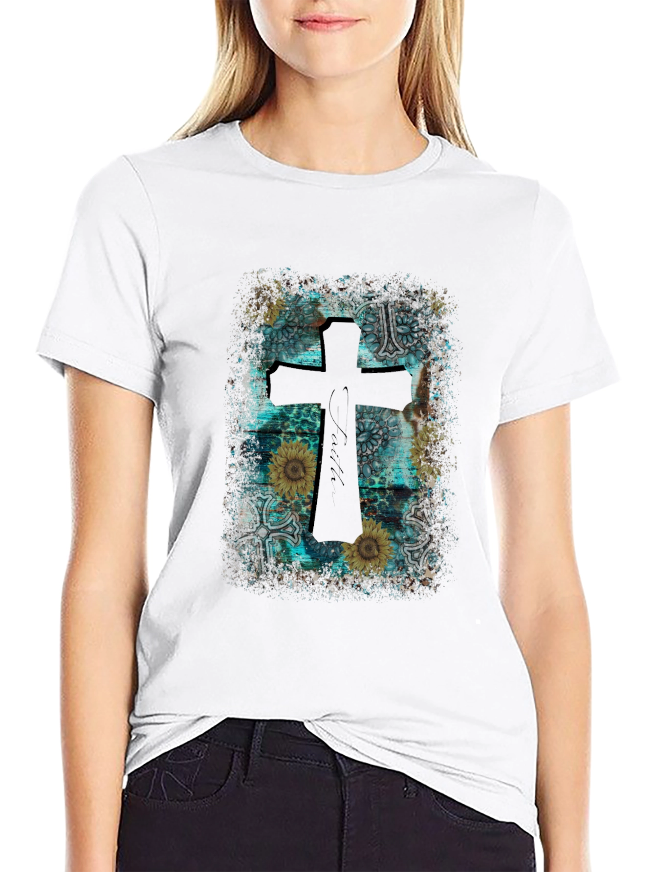 Faithful Cross Graphic Tee - Western Style