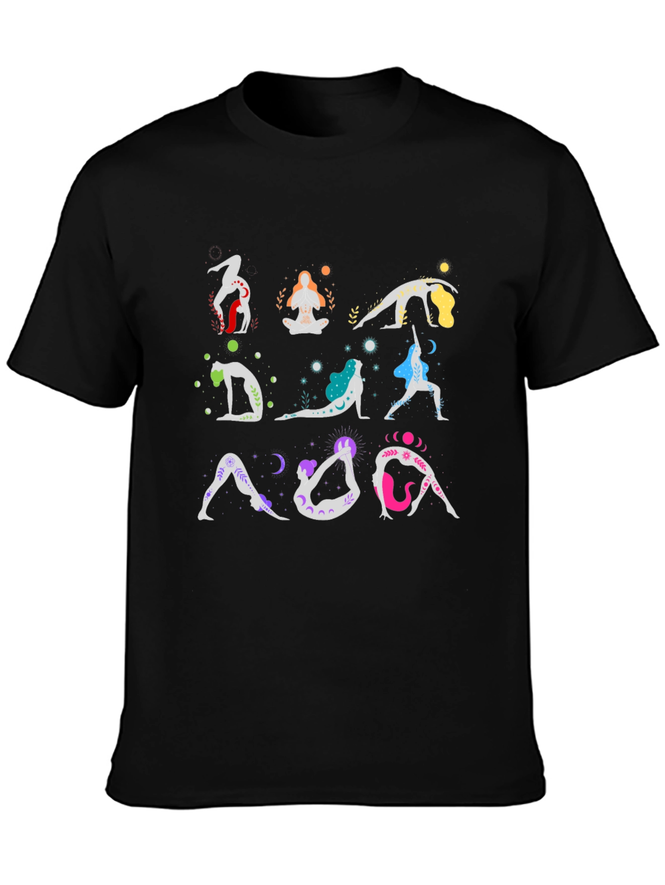 Yoga Poses T-Shirt - Black