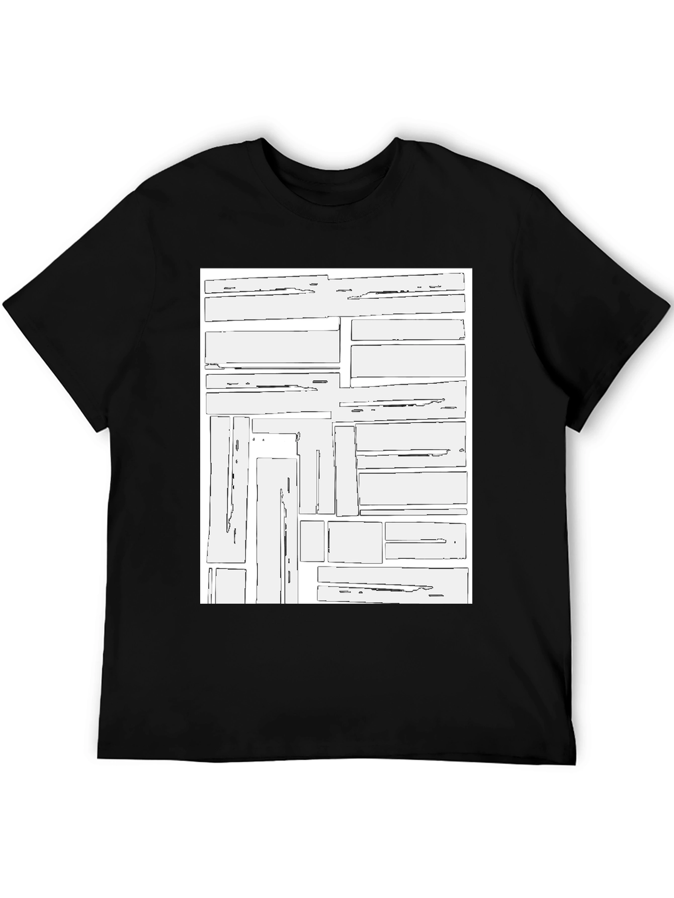Geometric Block Print Black T-Shirt