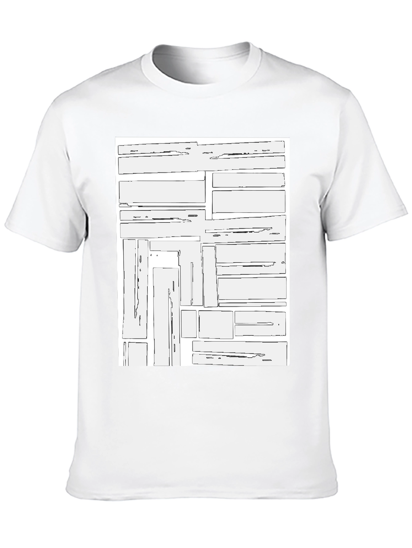 Geometric Block Print Black T-Shirt