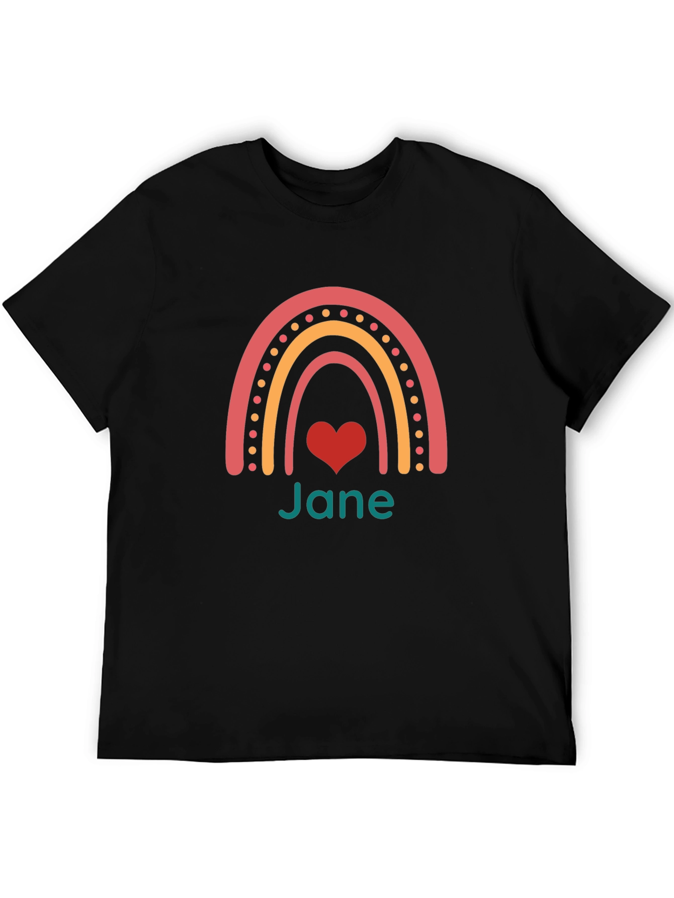 Rainbow Heart Personalized Womens T-Shirt
