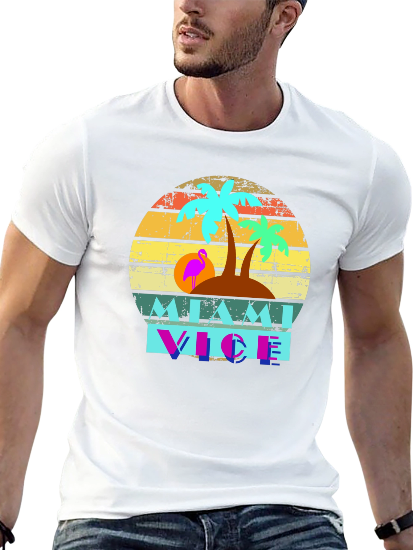 Miami Vice Graphic Tee - Retro Style