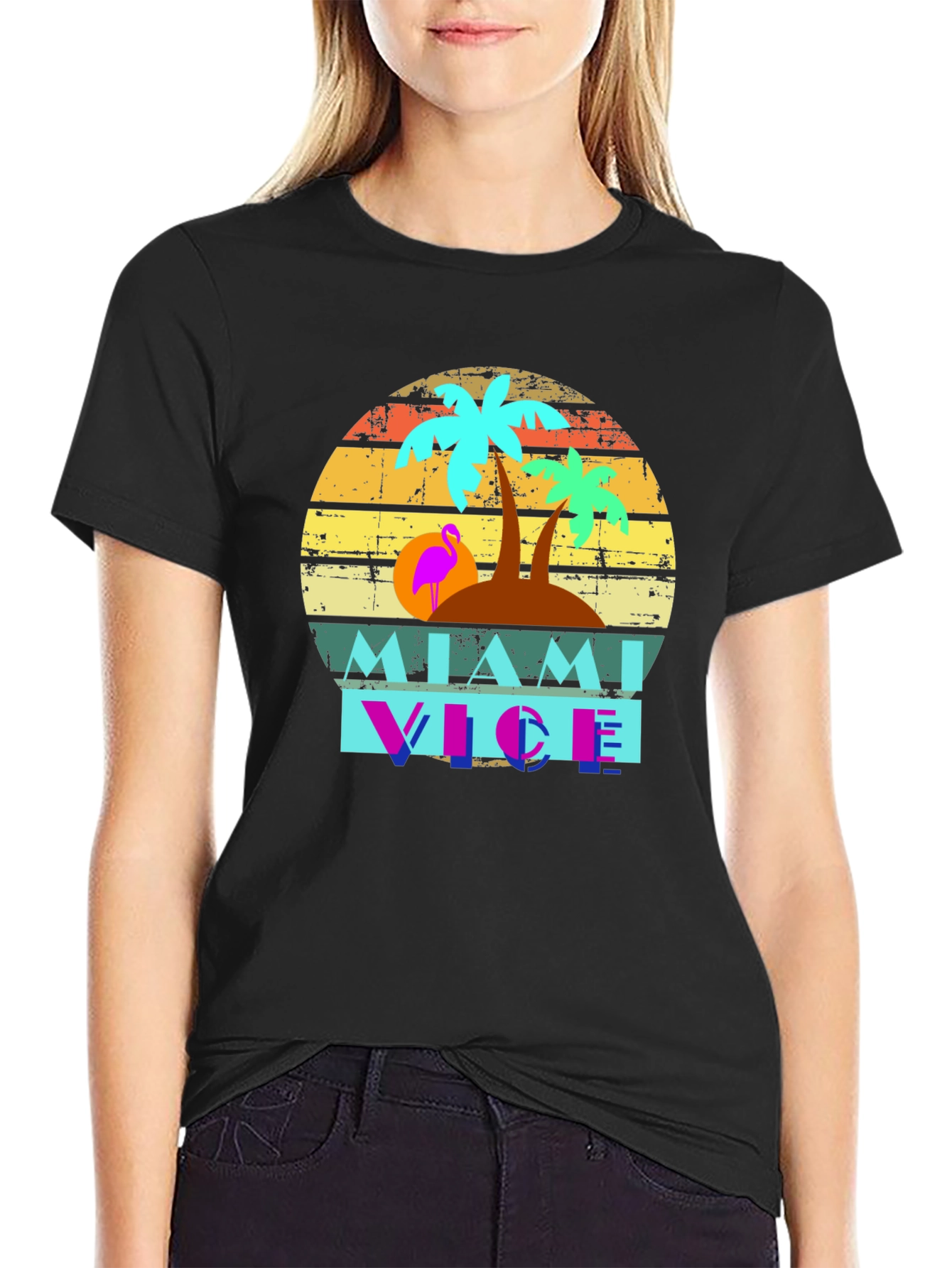Miami Vice Graphic Tee - Retro Style