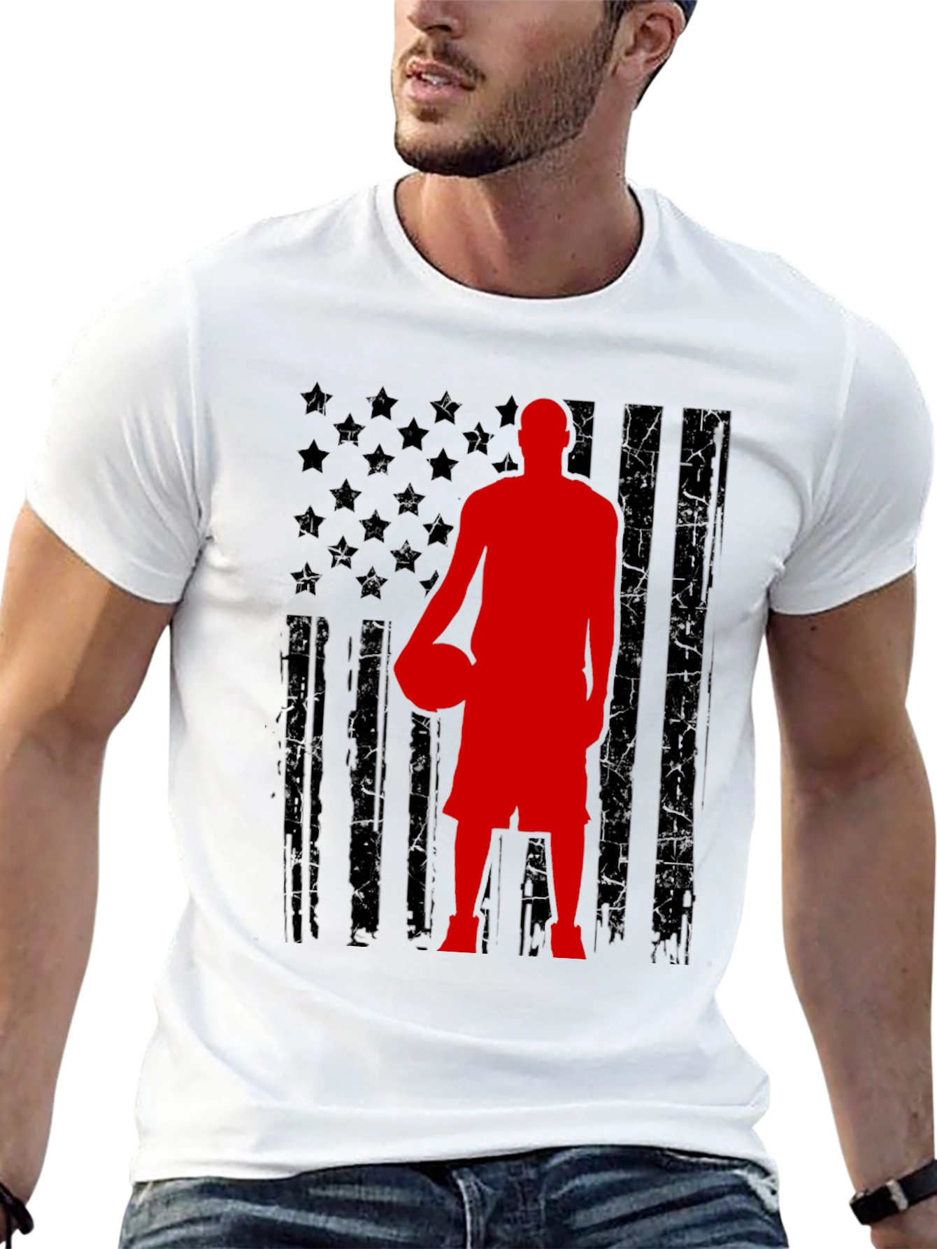 Basketball USA Flag Graphic Tee