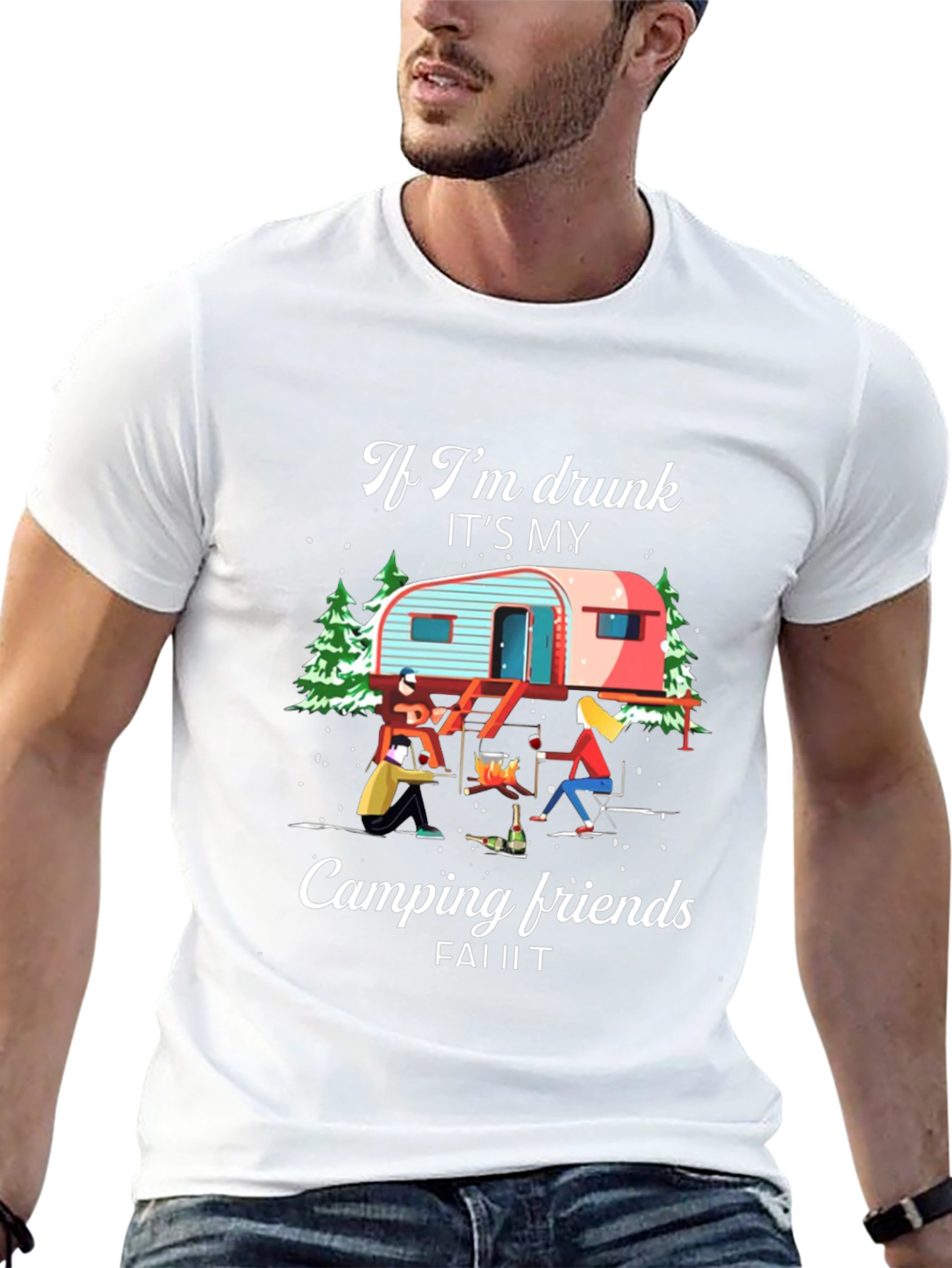 Funny Camping Friends Graphic Tee