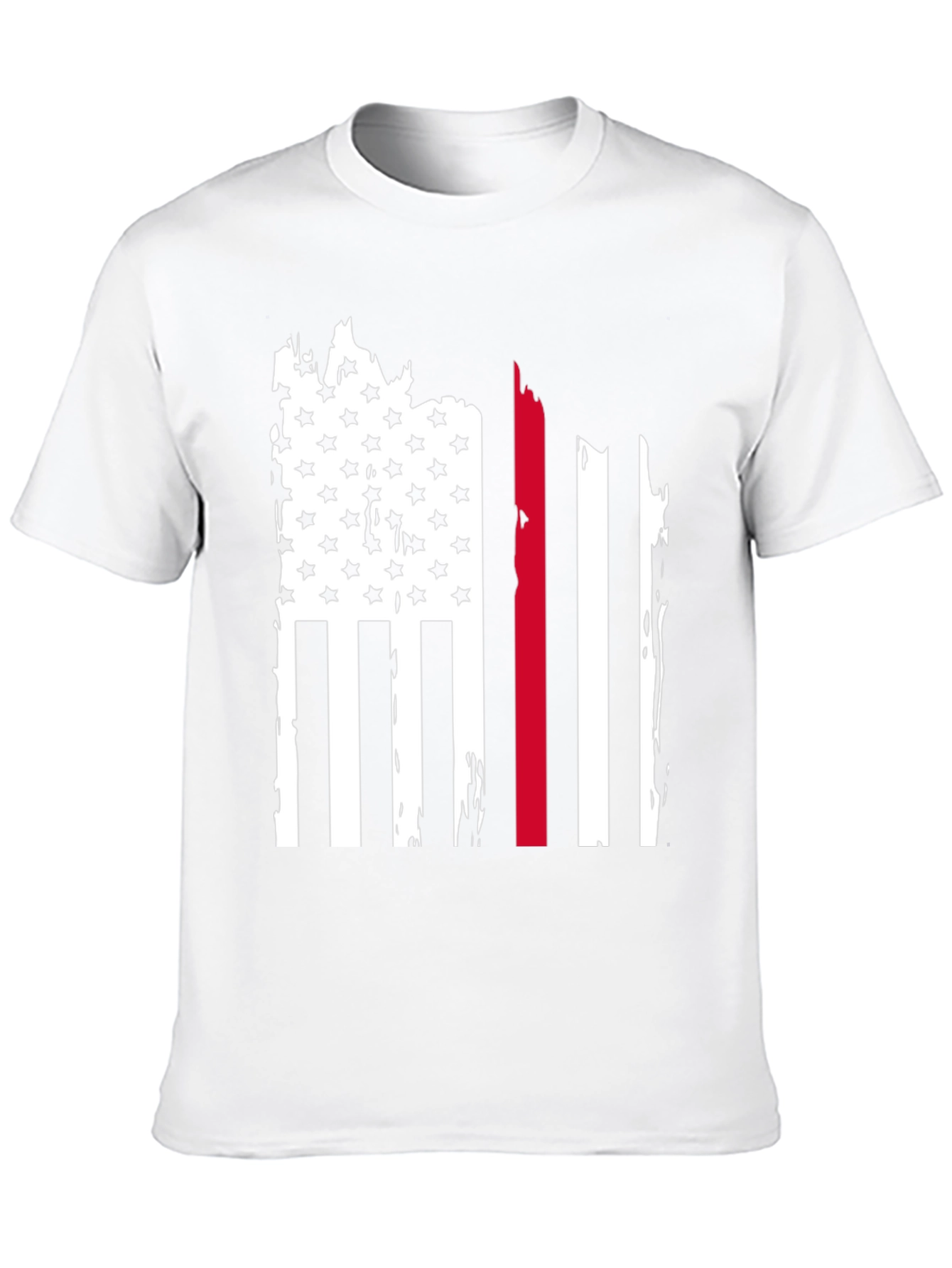 Thin Red Line Flag Graphic Tee - Black