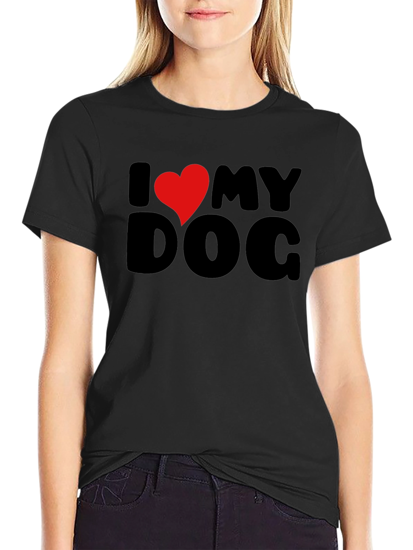 I Heart My Dog Black Graphic Tee