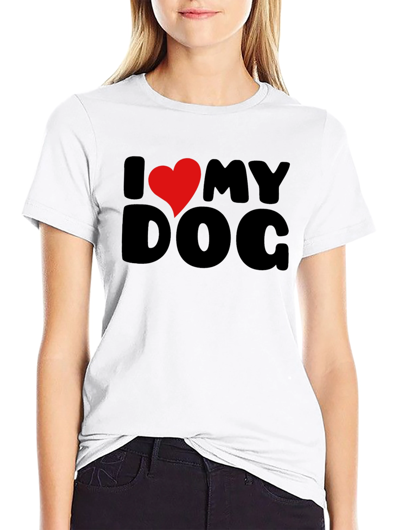 I Heart My Dog Black Graphic Tee