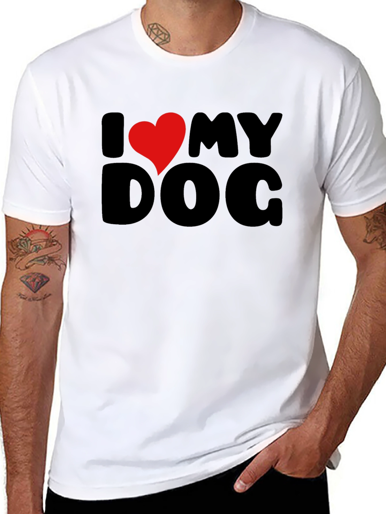 I Heart My Dog Black Graphic Tee