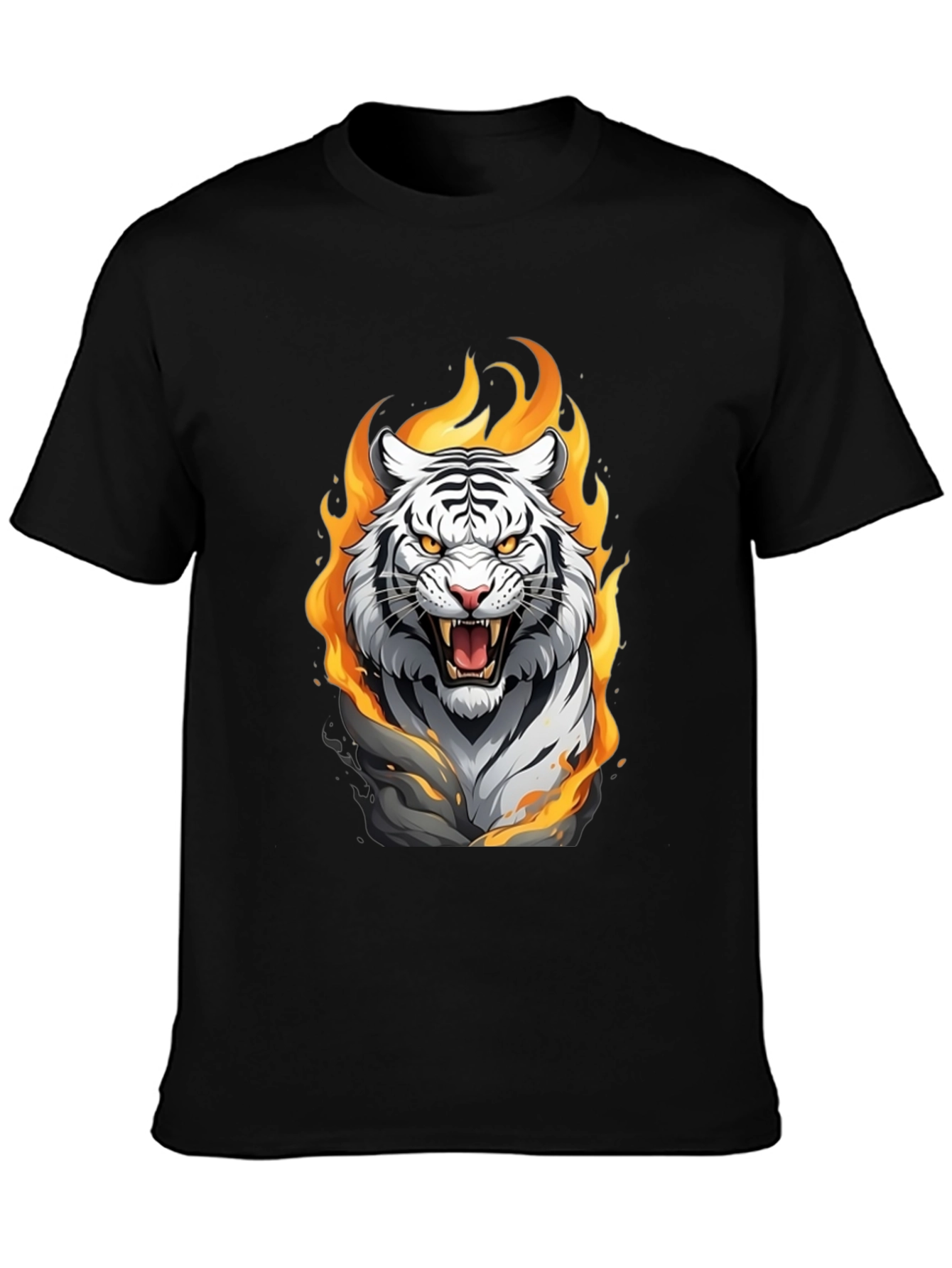 Fiery Tiger Graphic Tee - Bold Animal Print