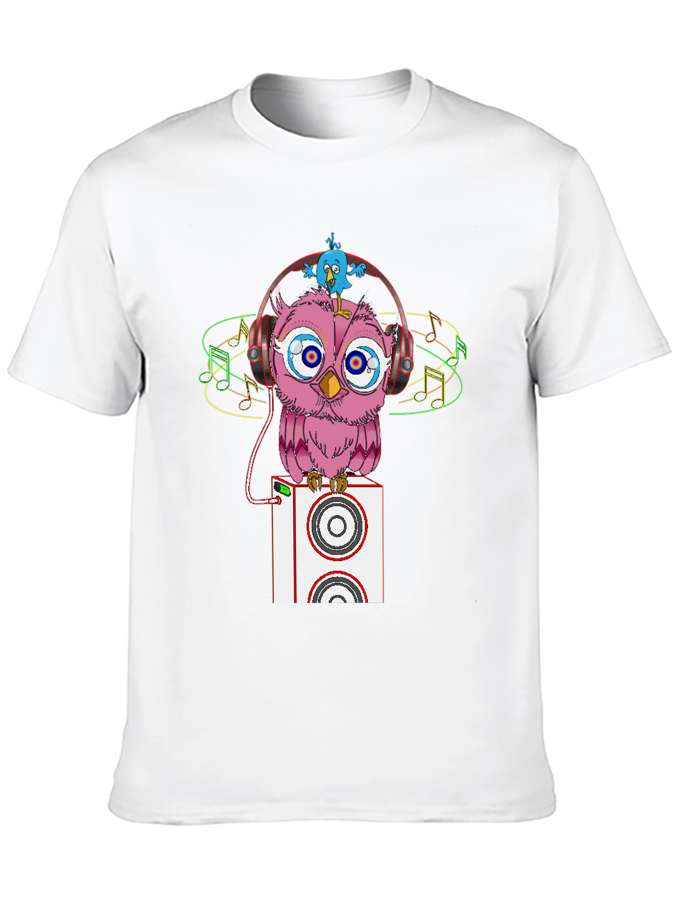 Cool Owl with Headphones Graphic Tee
