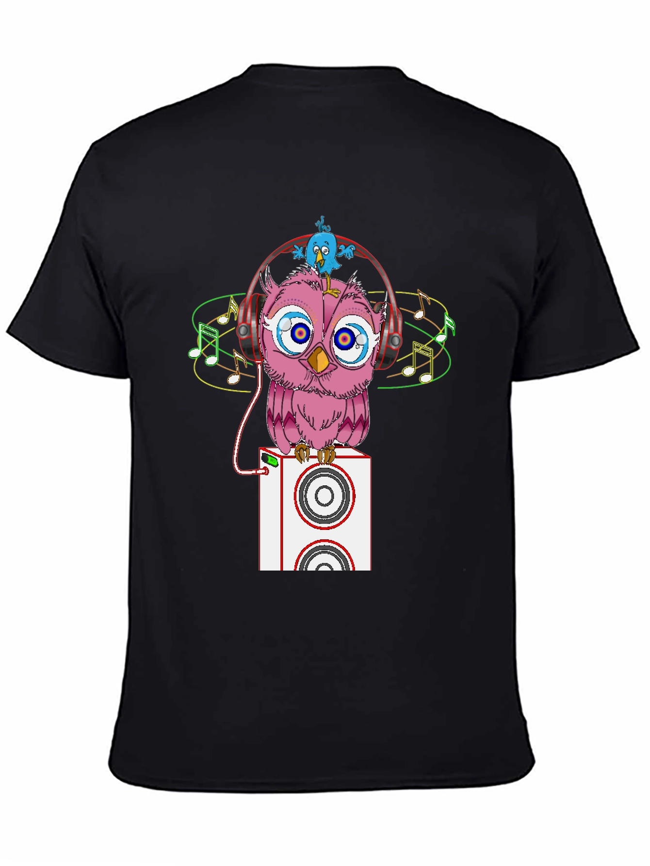 Cool Owl with Headphones Graphic Tee