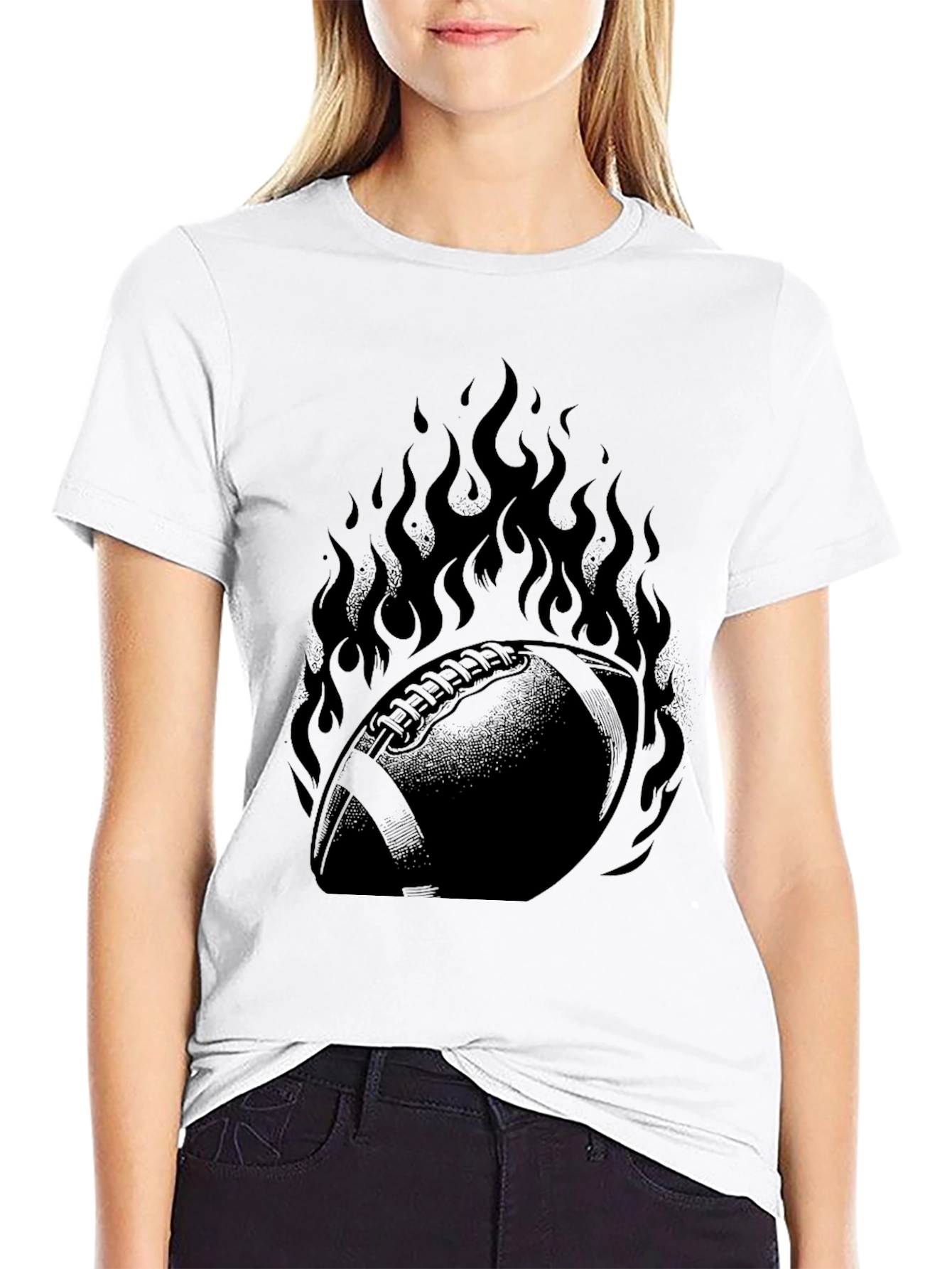 Fiery Football Graphic Tee