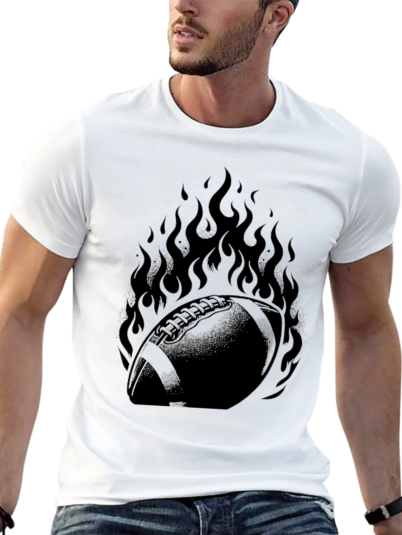 Fiery Football Graphic Tee