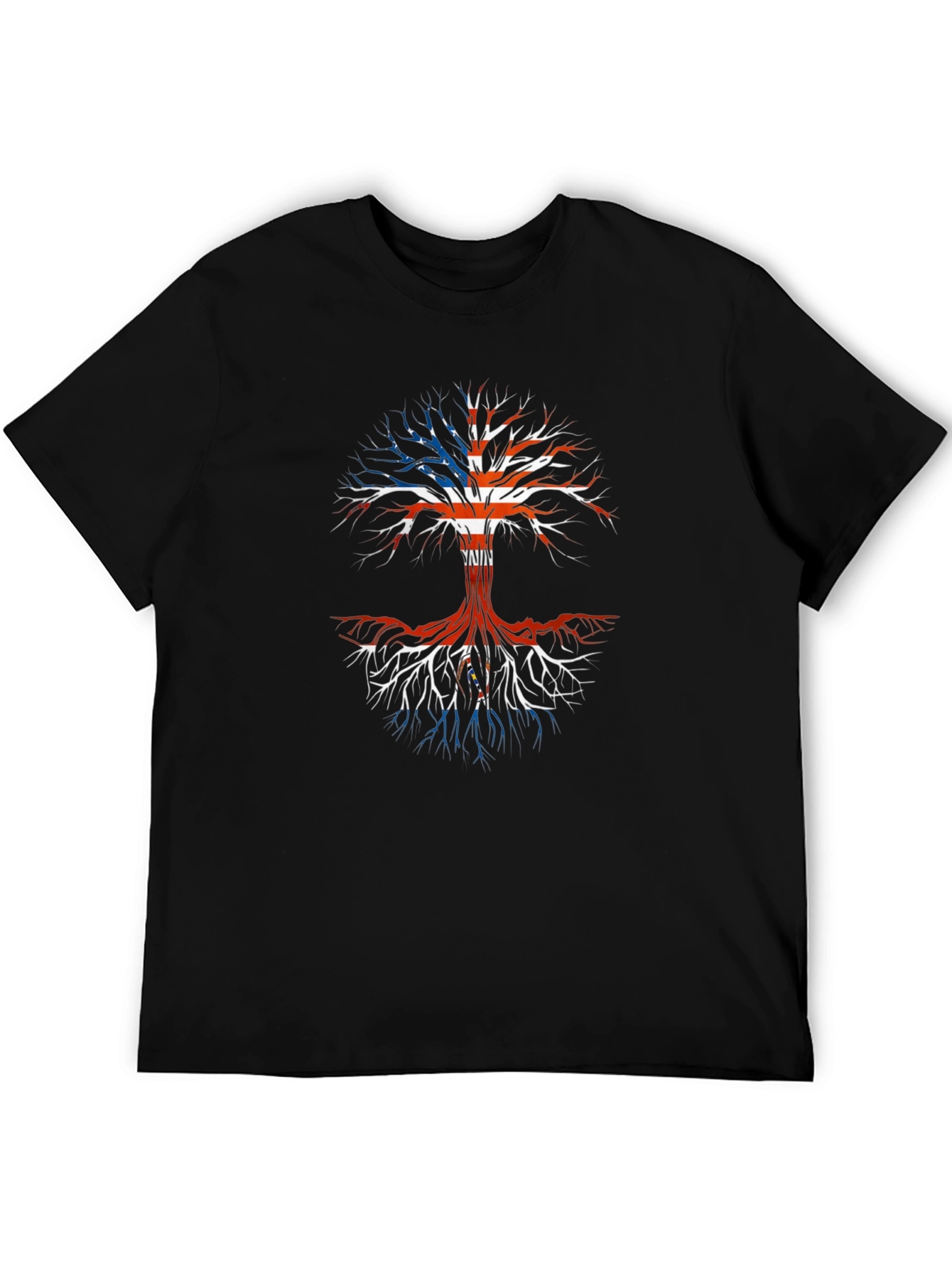 American Roots T-Shirt - USA Flag Tree of Life