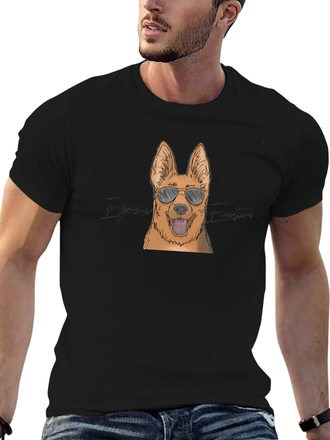Cool Dog T-Shirt - Espresso Emotion Graphic Tee