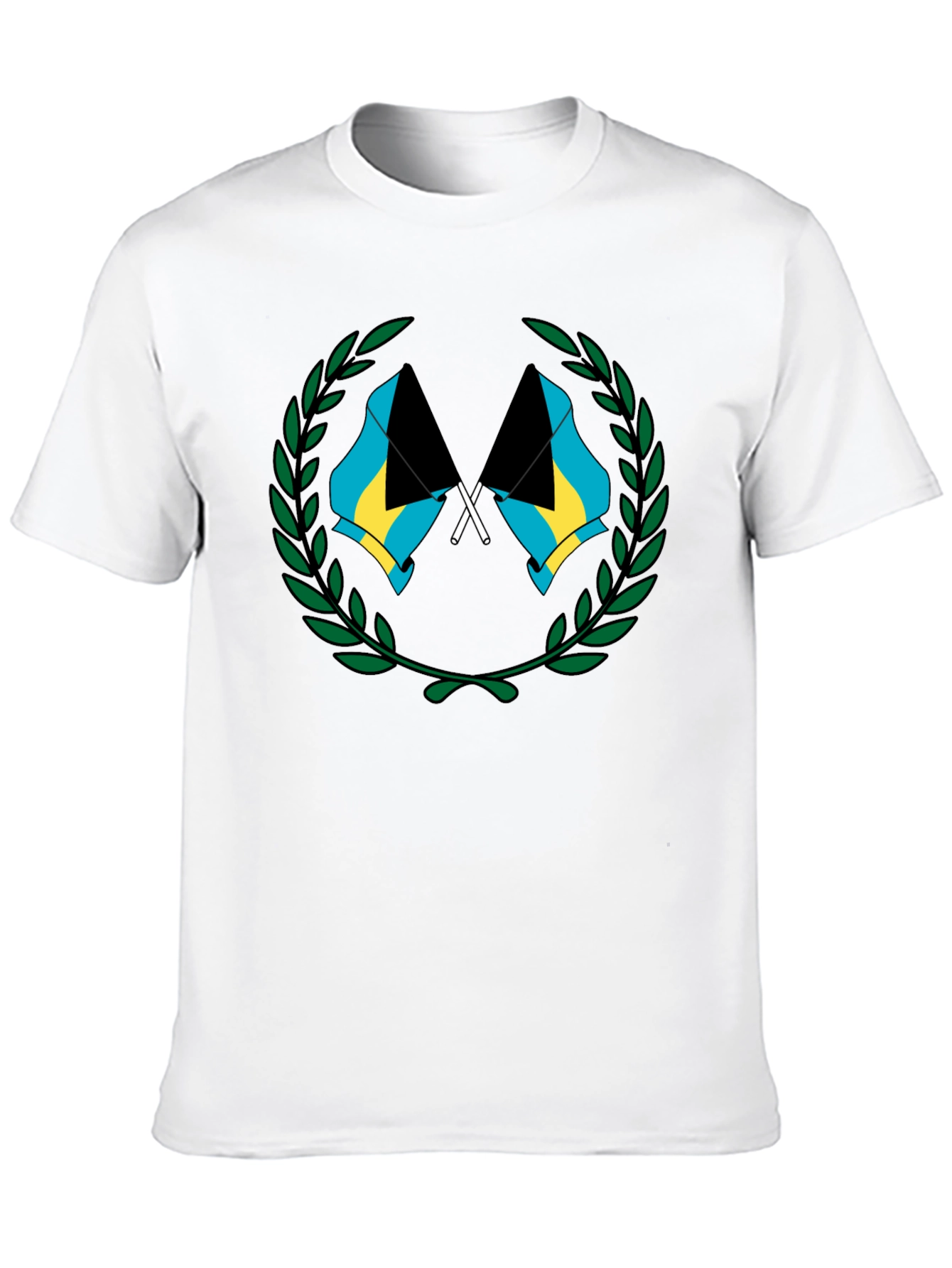 Bahamas Flag Graphic T-Shirt - Black