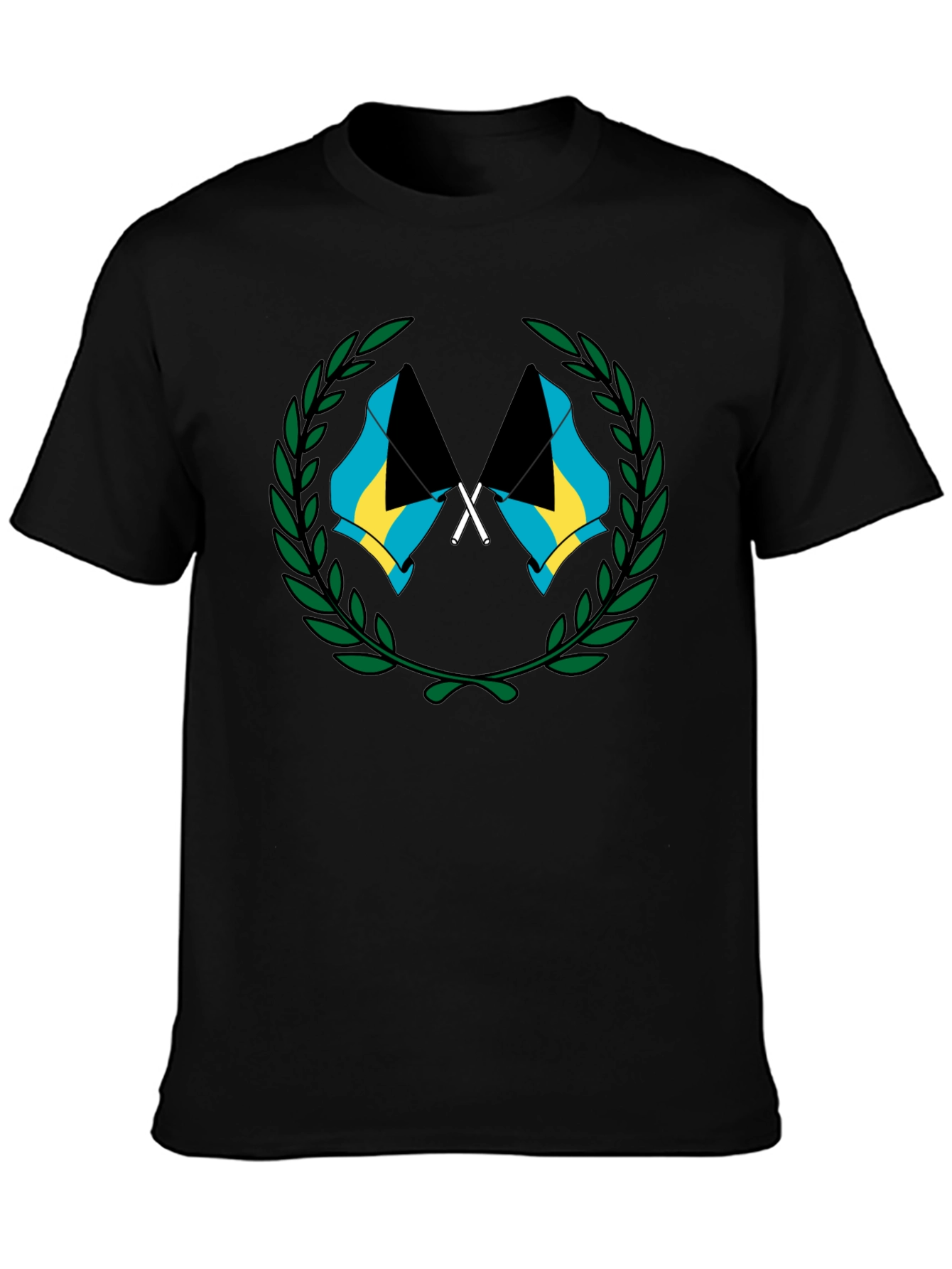 Bahamas Flag Graphic T-Shirt - Black