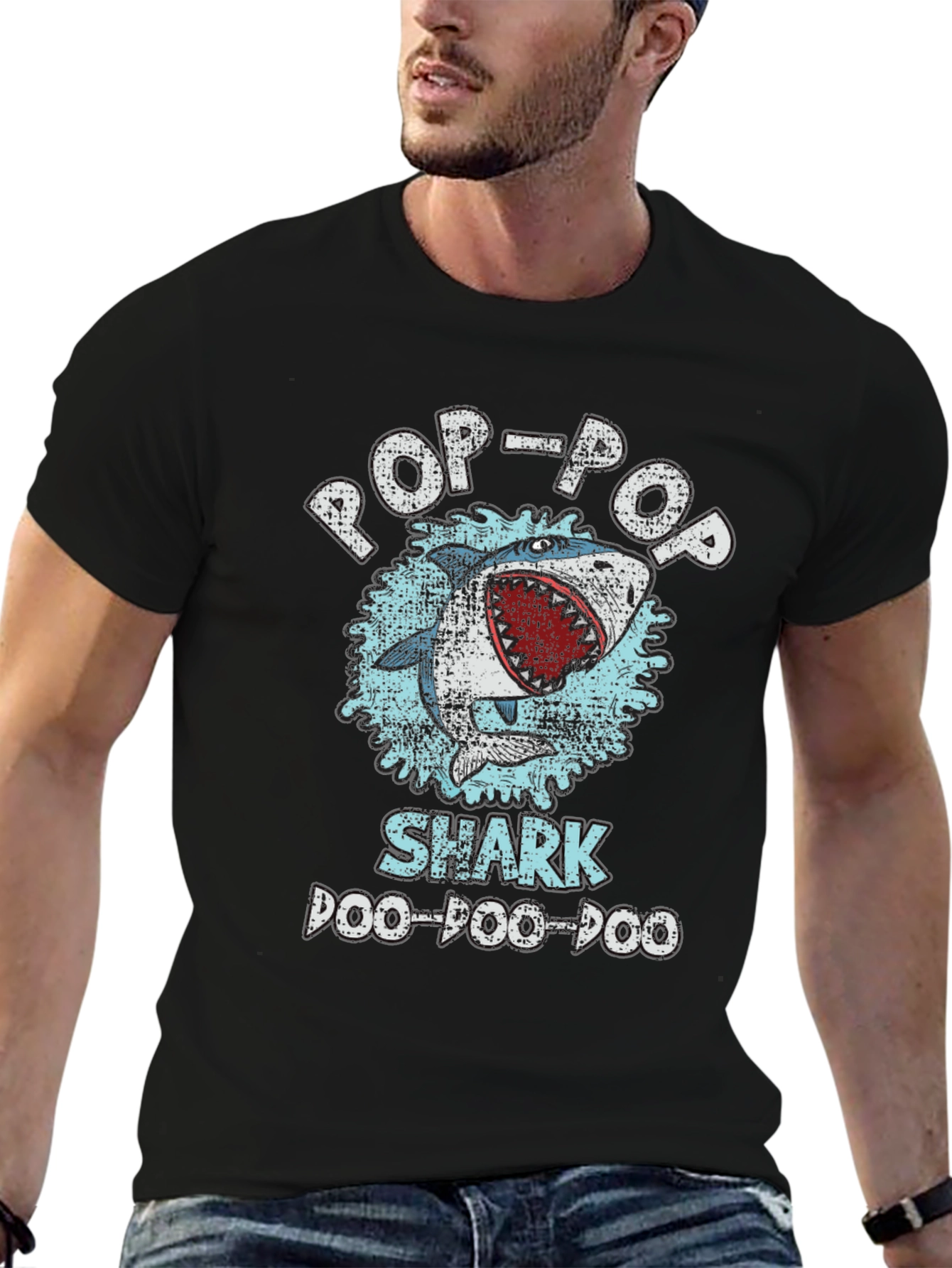 Pop-Pop Shark Doo-Doo-Doo Graphic T-Shirt